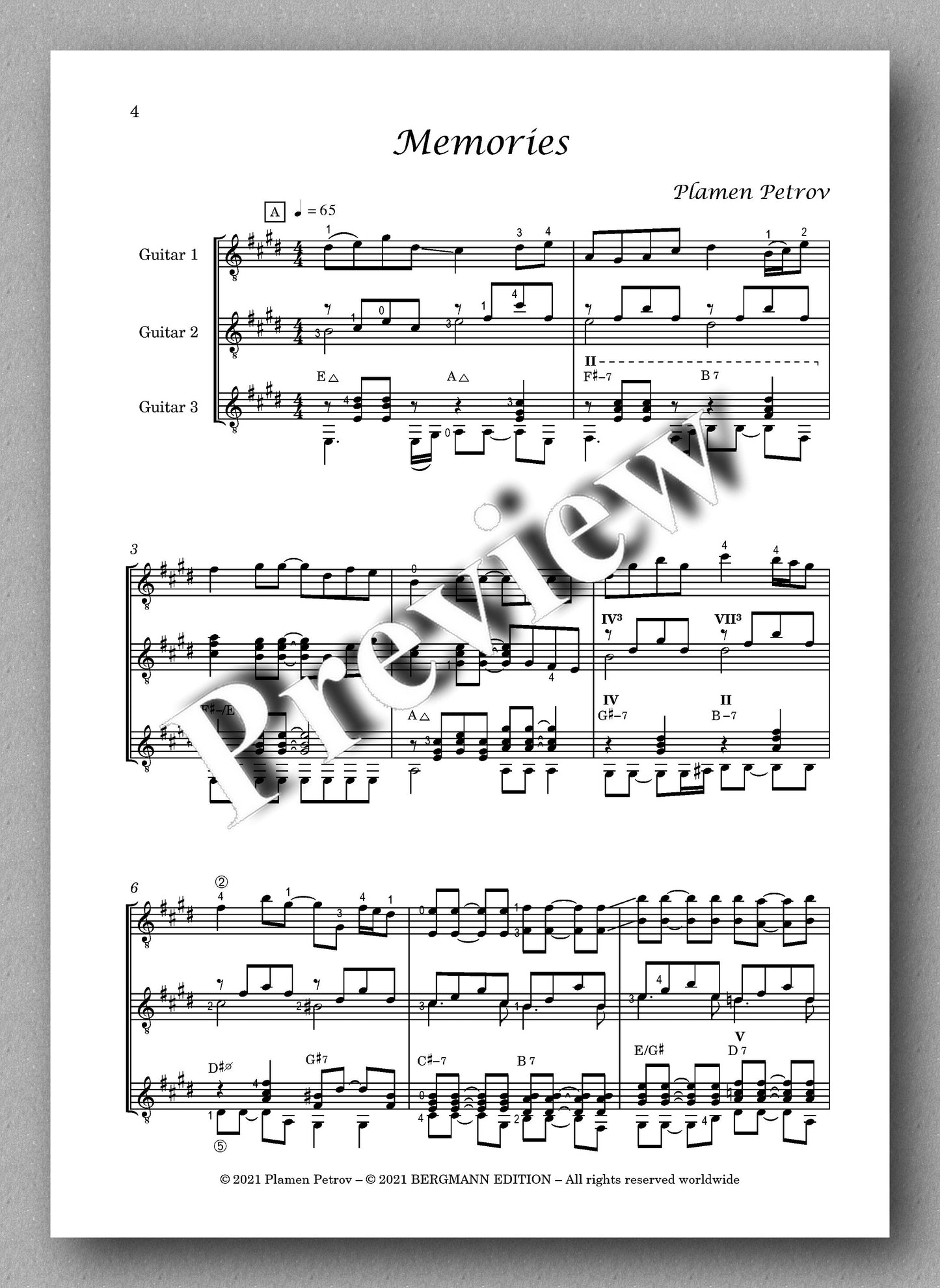 Petrov, Memories - Music score 1