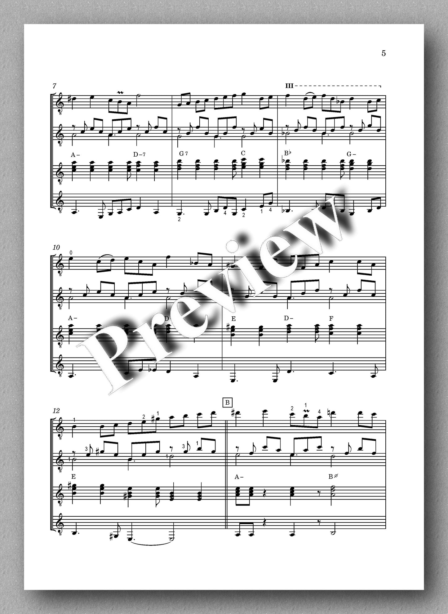 Petrov, Nostalgia, guitar quartet 19 - music score 2