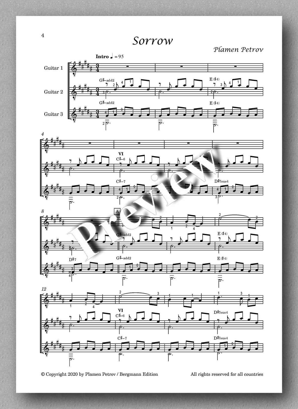 Petrov, Sorrow - music score 1