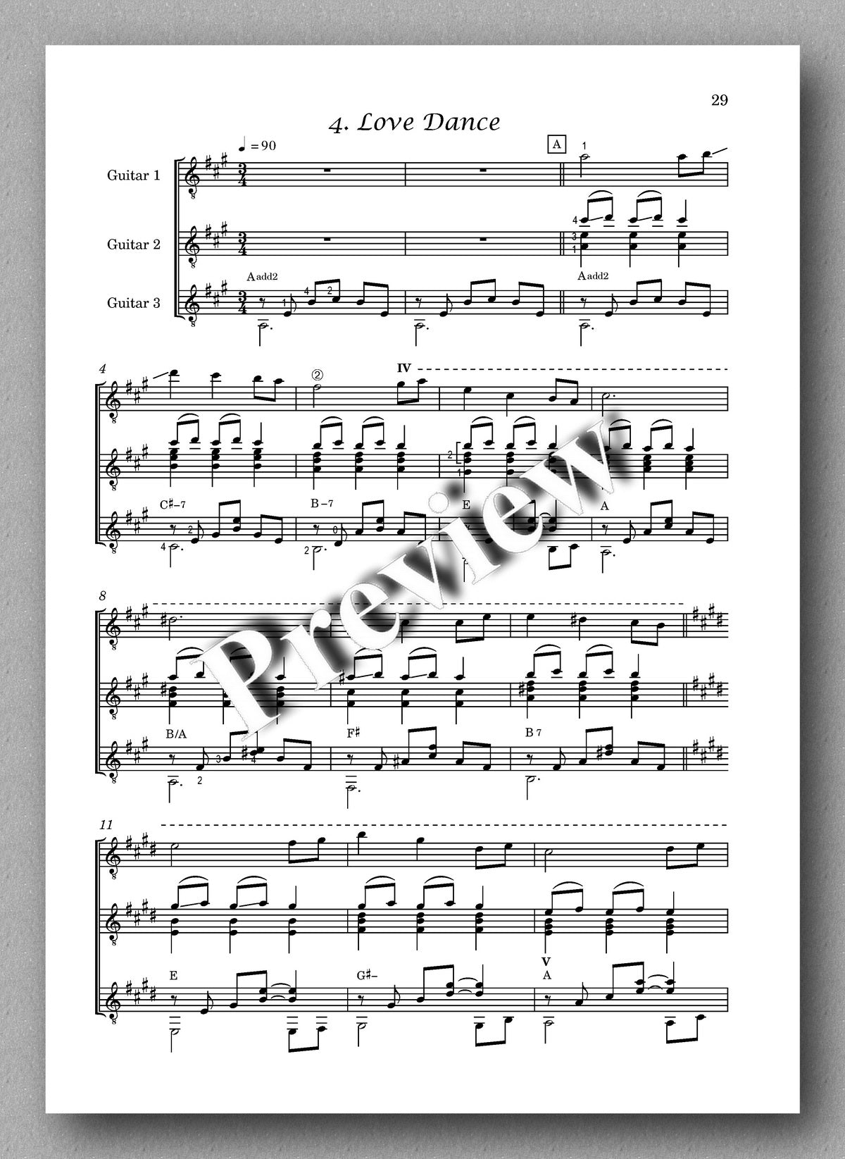 Thracian Suite, guitar trio by Plamen Petrov - preview of the music score 4