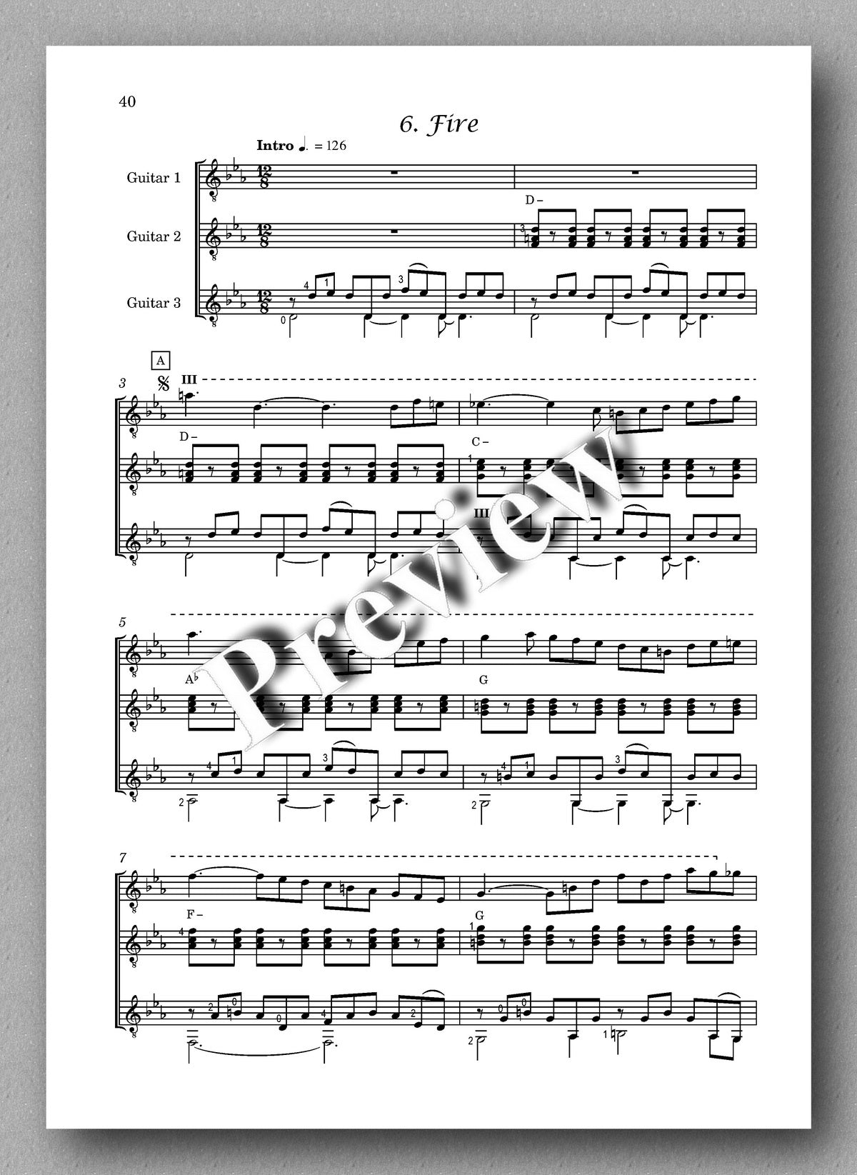 Thracian Suite, guitar trio by Plamen Petrov - preview of the music score 6