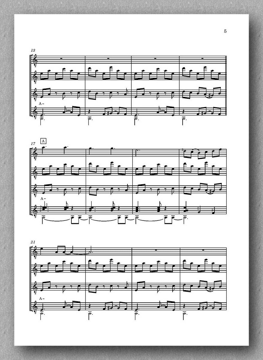 Petrov, You’re Everything I’ve Dreamed Of, guitar quartet 10 - preview of the score 2
