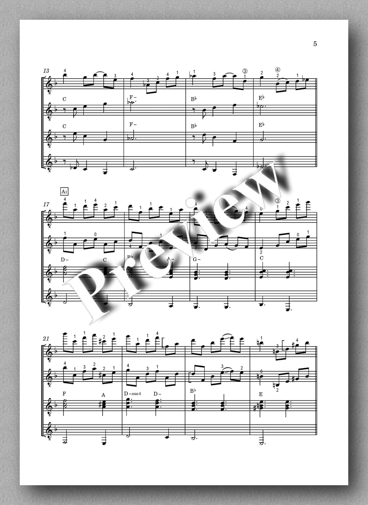 Your Little Dream, guitar quartet no. 21 by Plamen Petrov - Music scoore 2