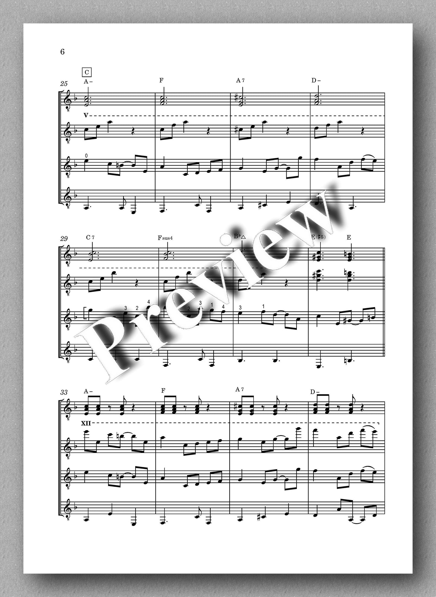 Your Little Dream, guitar quartet no. 21 by Plamen Petrov - Music scoore 3