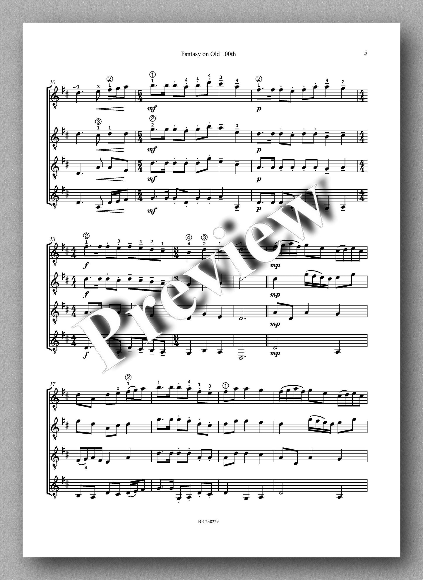 Dick Powell, Fantasy on Old 100th - preview of the music score 2