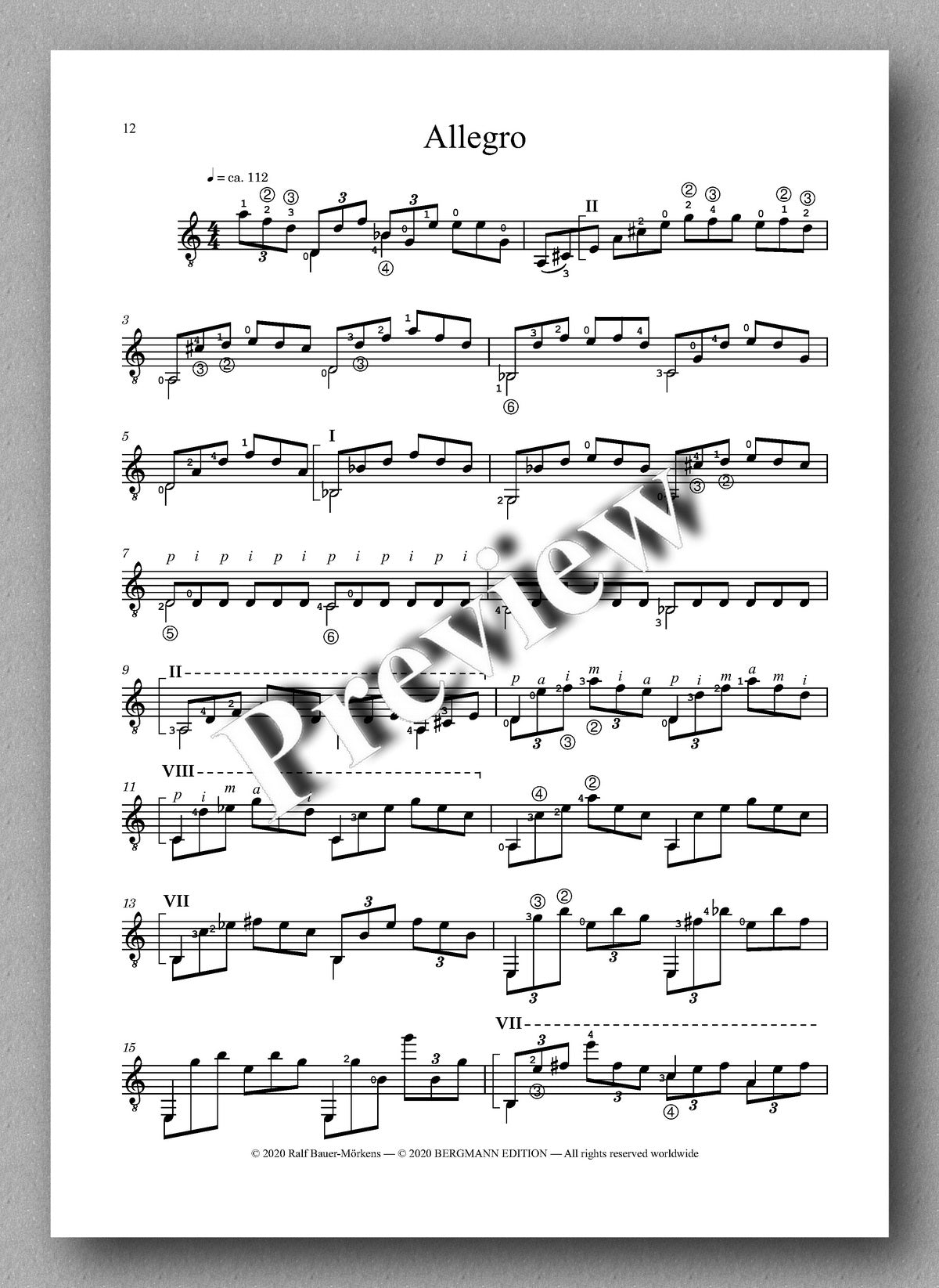 Preludium-Fuge-Allegro by Ralf Bauer-Mörkens - preview of the Allegro
