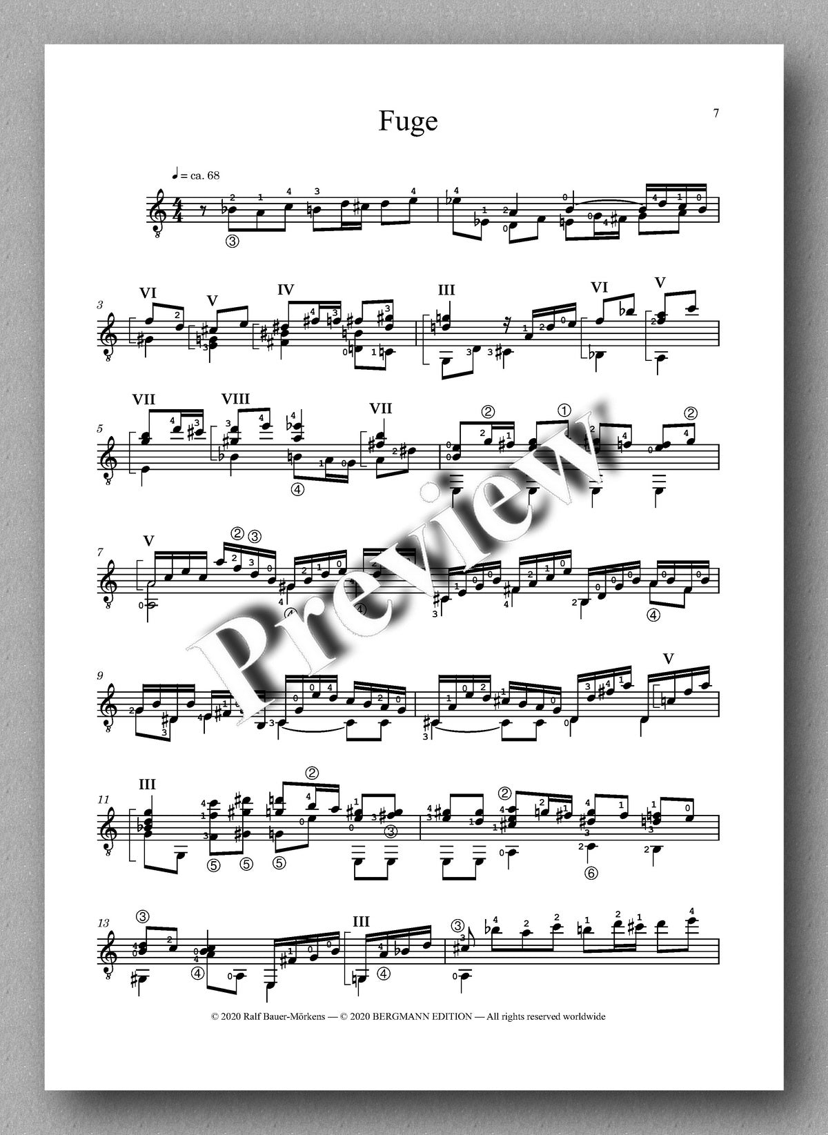 Preludium-Fuge-Allegro by Ralf Bauer-Mörkens - preview of the Fuge