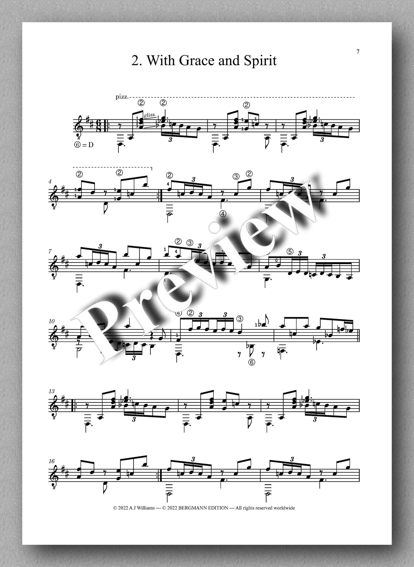 Andrew J Williams, Quiet Music - Guitar score for the album - Music Score 2
