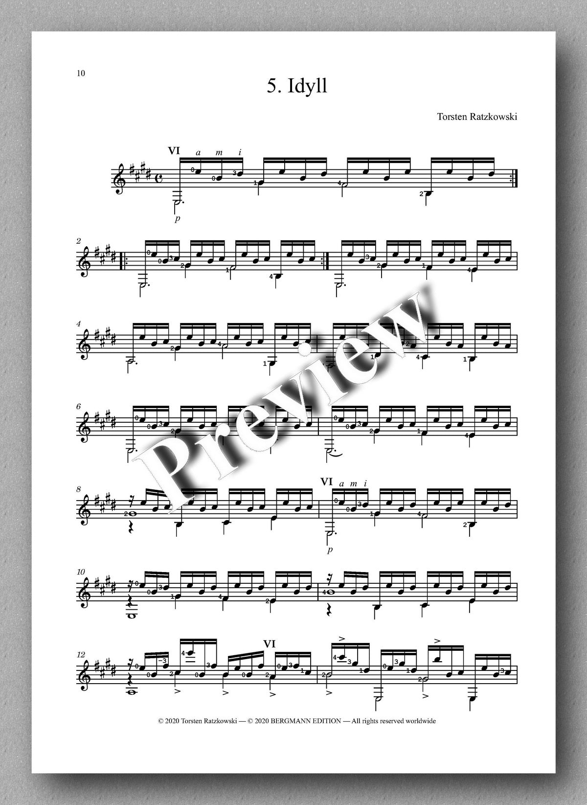 Ratzkowski, Six Studies - music score 3