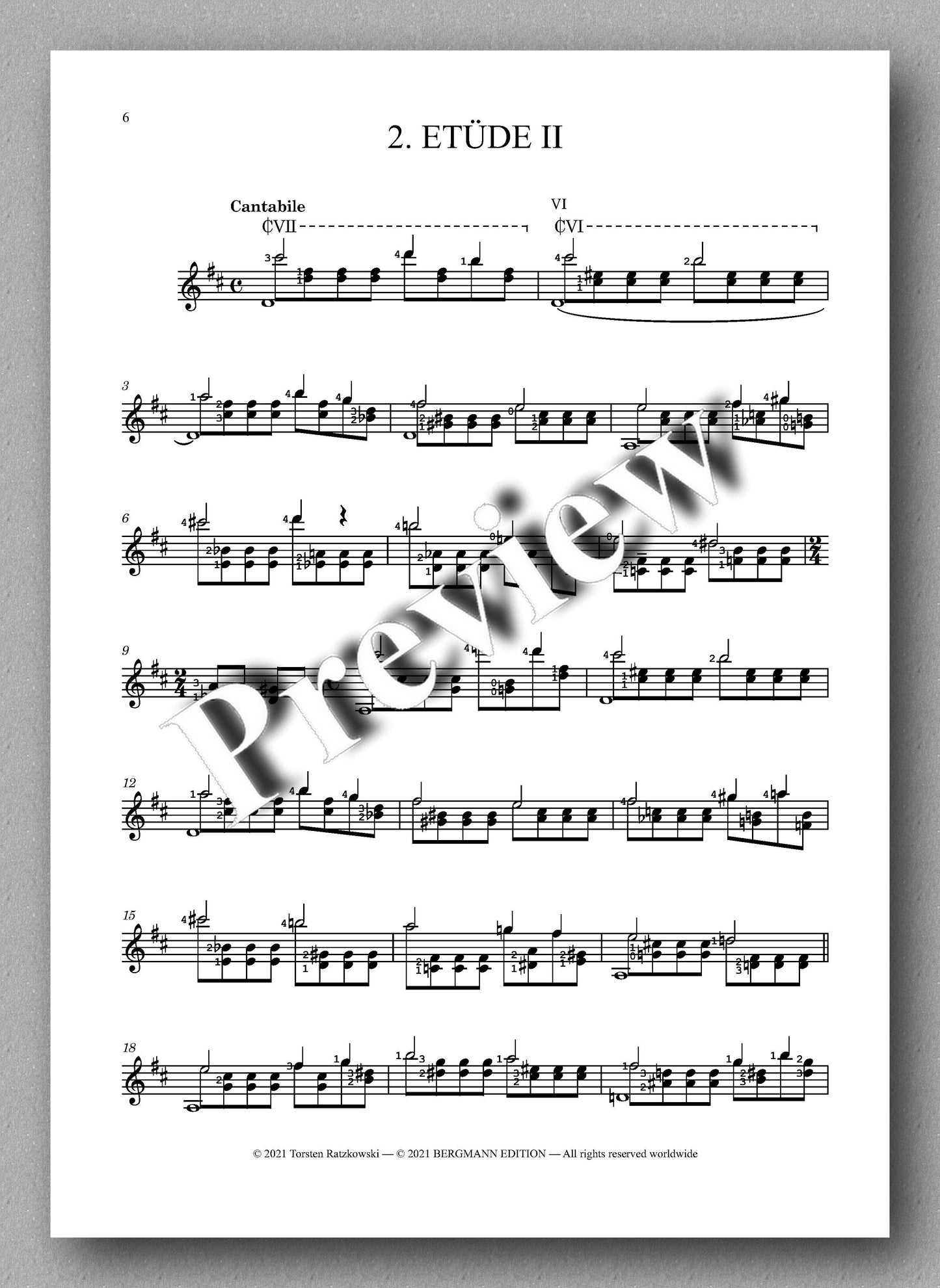 Ratzkowski, Three Etudes - music score 2