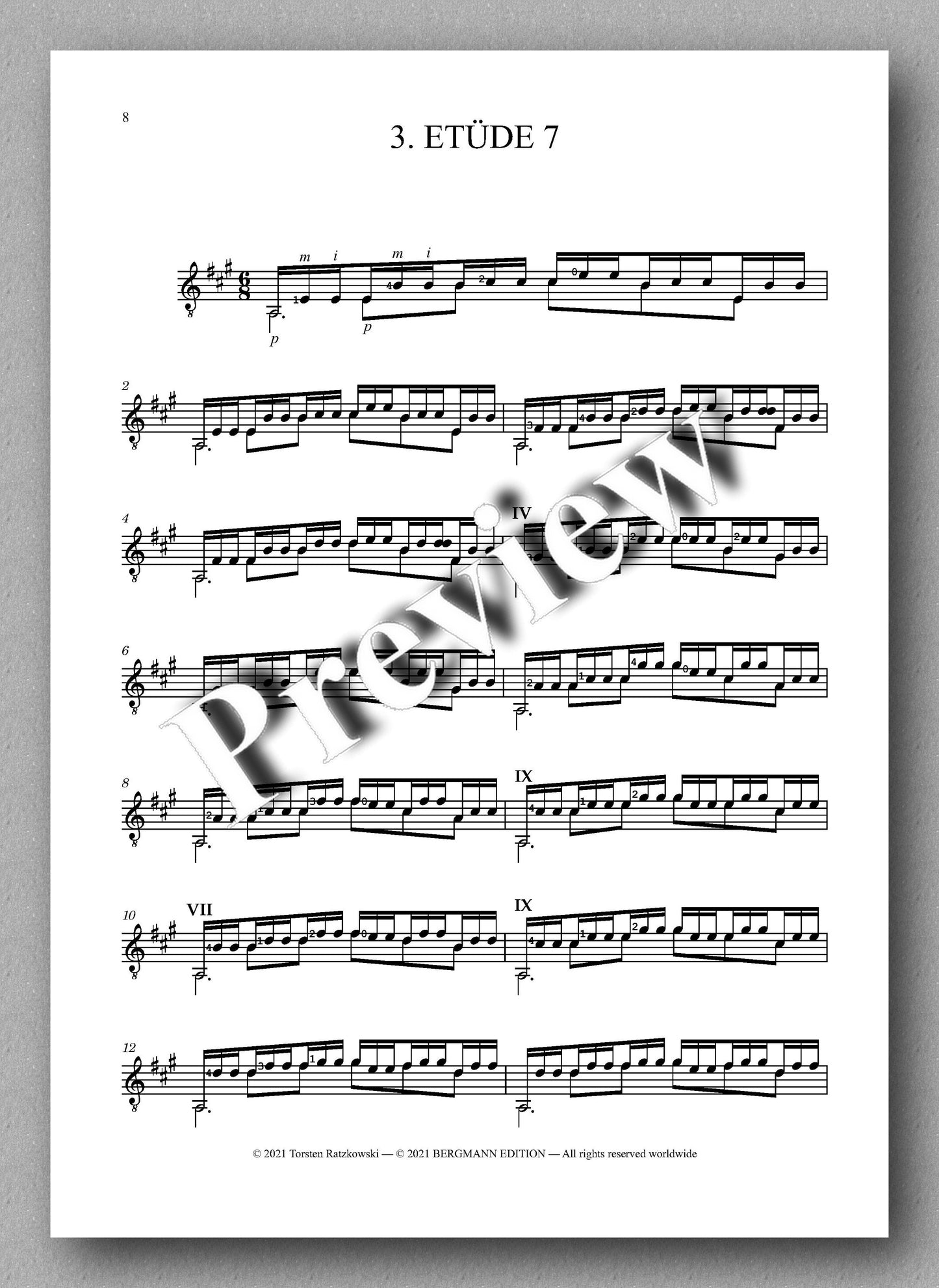 Ratzkowski, Three Etudes - music score 3