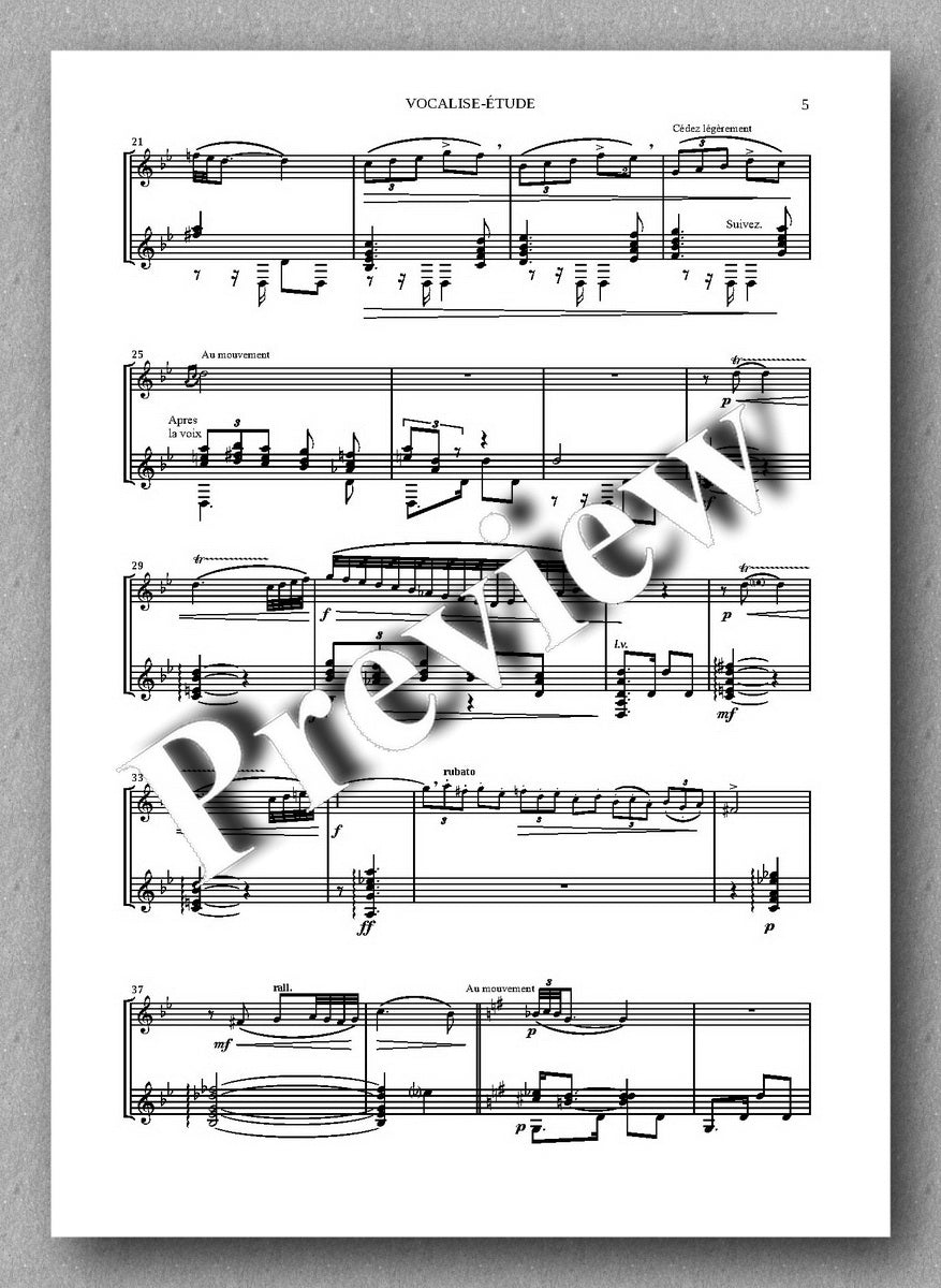 Maurice Ravel, Vocalise-Étude in form de Habanera - preview of the music score 2