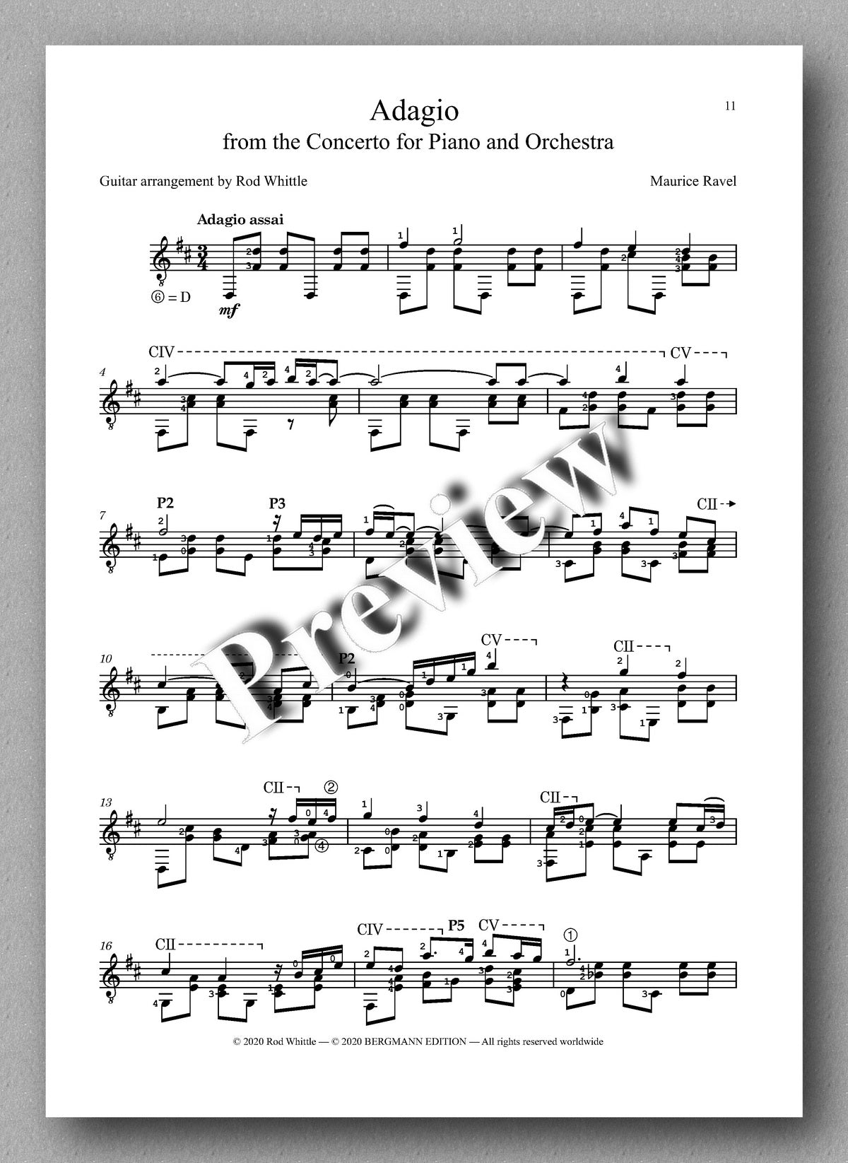 Maurice Ravel, Five Pieces - preview of the Music score 3