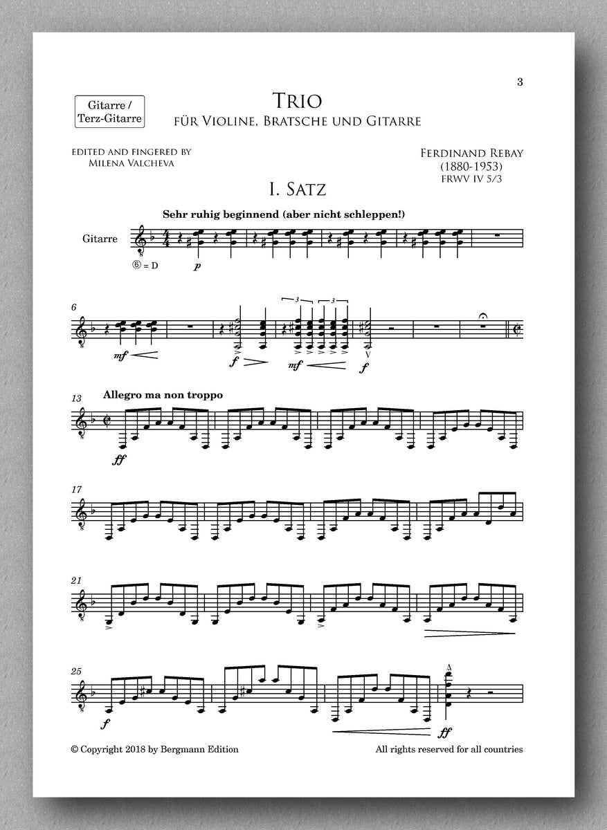 Rebay [080], Trio für Violine, Bratsche und Gitarre - preview of the score 1
