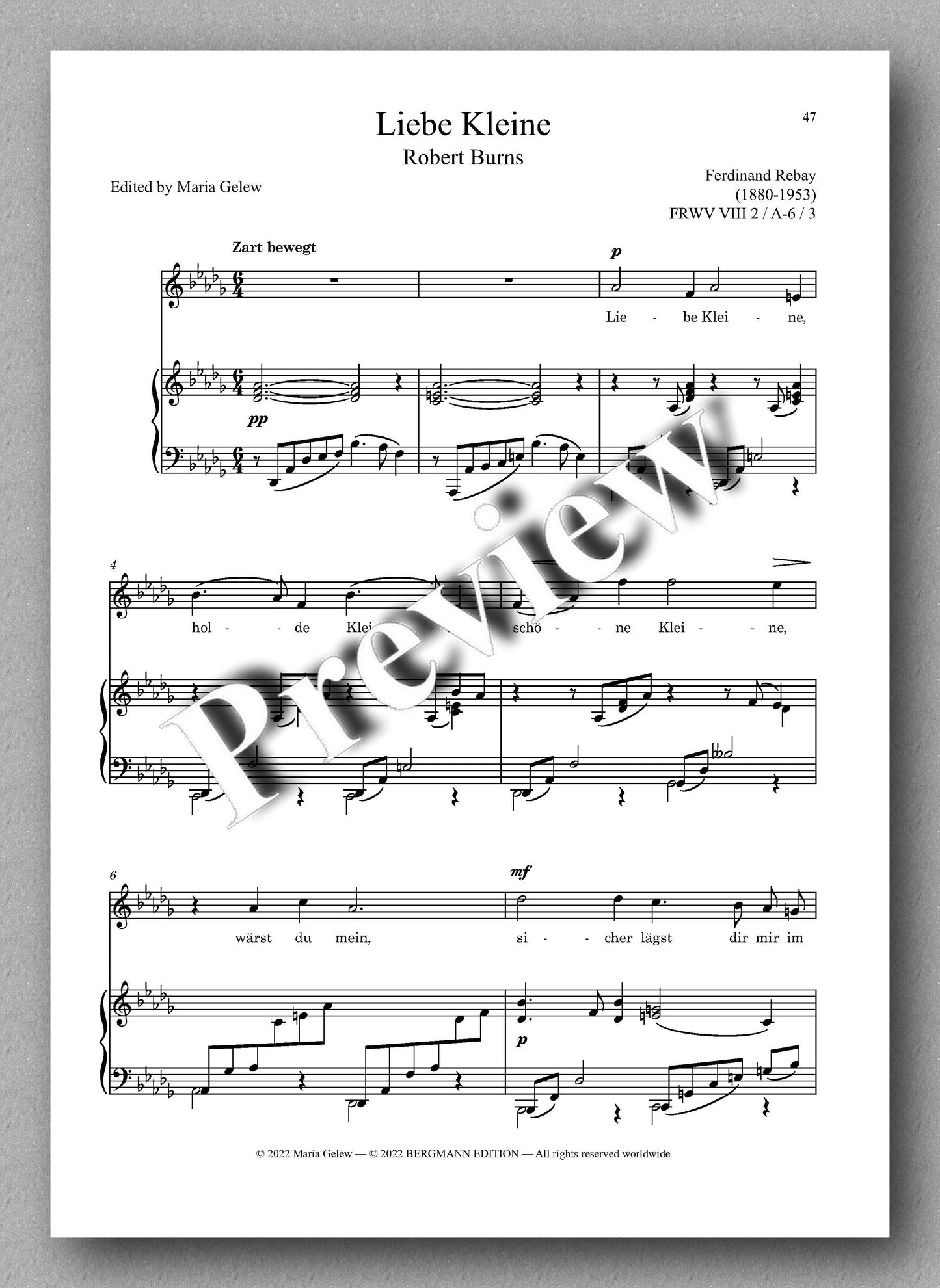 Ferdinand Rebay, Lieder nach Gedichten von Robert Burns (1759-1796) - preview of the music score 5