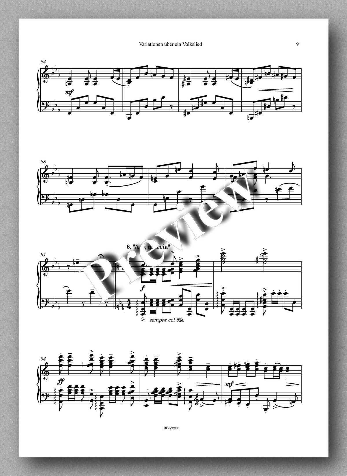Rebay, Klavier No. 8, Variationen über ein Volkslied  - music score 3