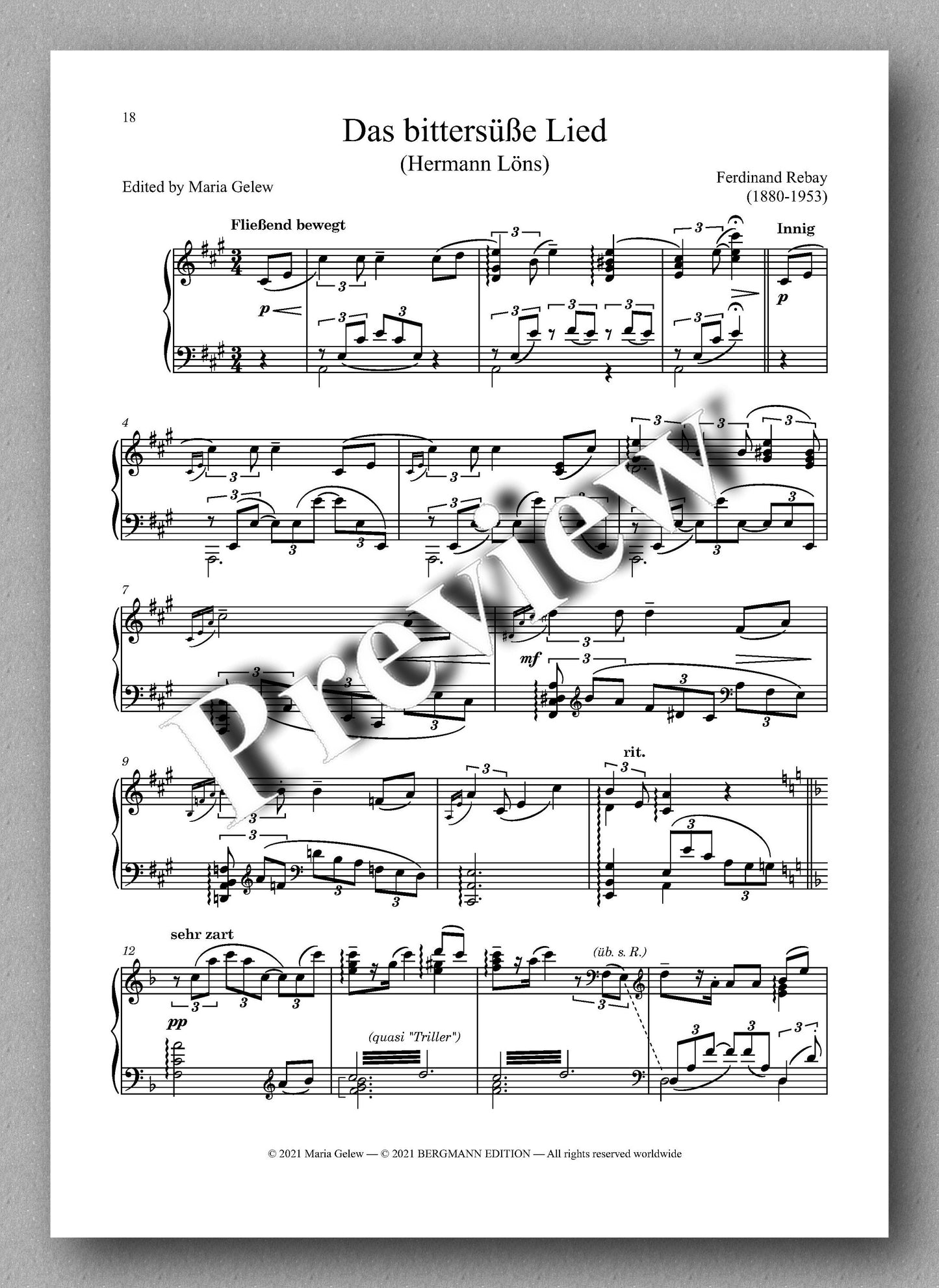 Rebay, Klavier No. 16, Aus meinen Liedern - music score 3