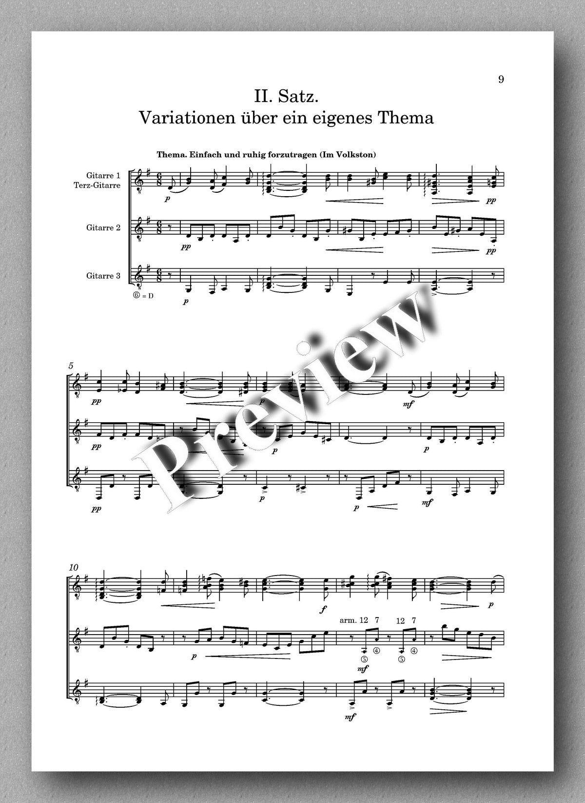 Trio in four movements for guitar trio by Ferdinand Rebay - music score 2