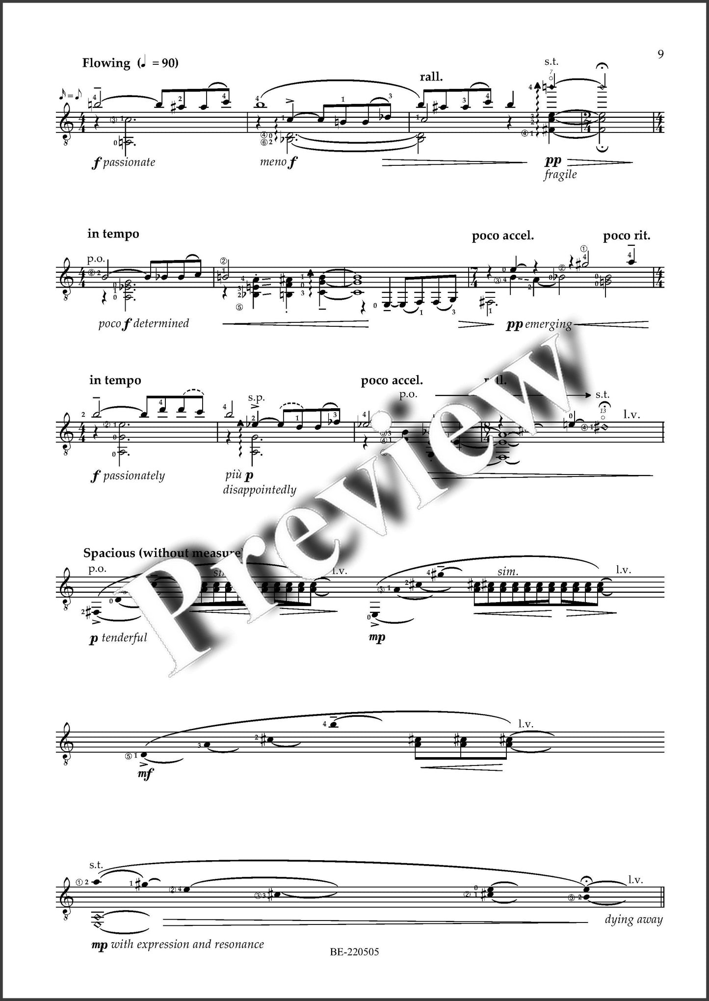 Maurick Reuser, Hoshi no kage ni - music score 2