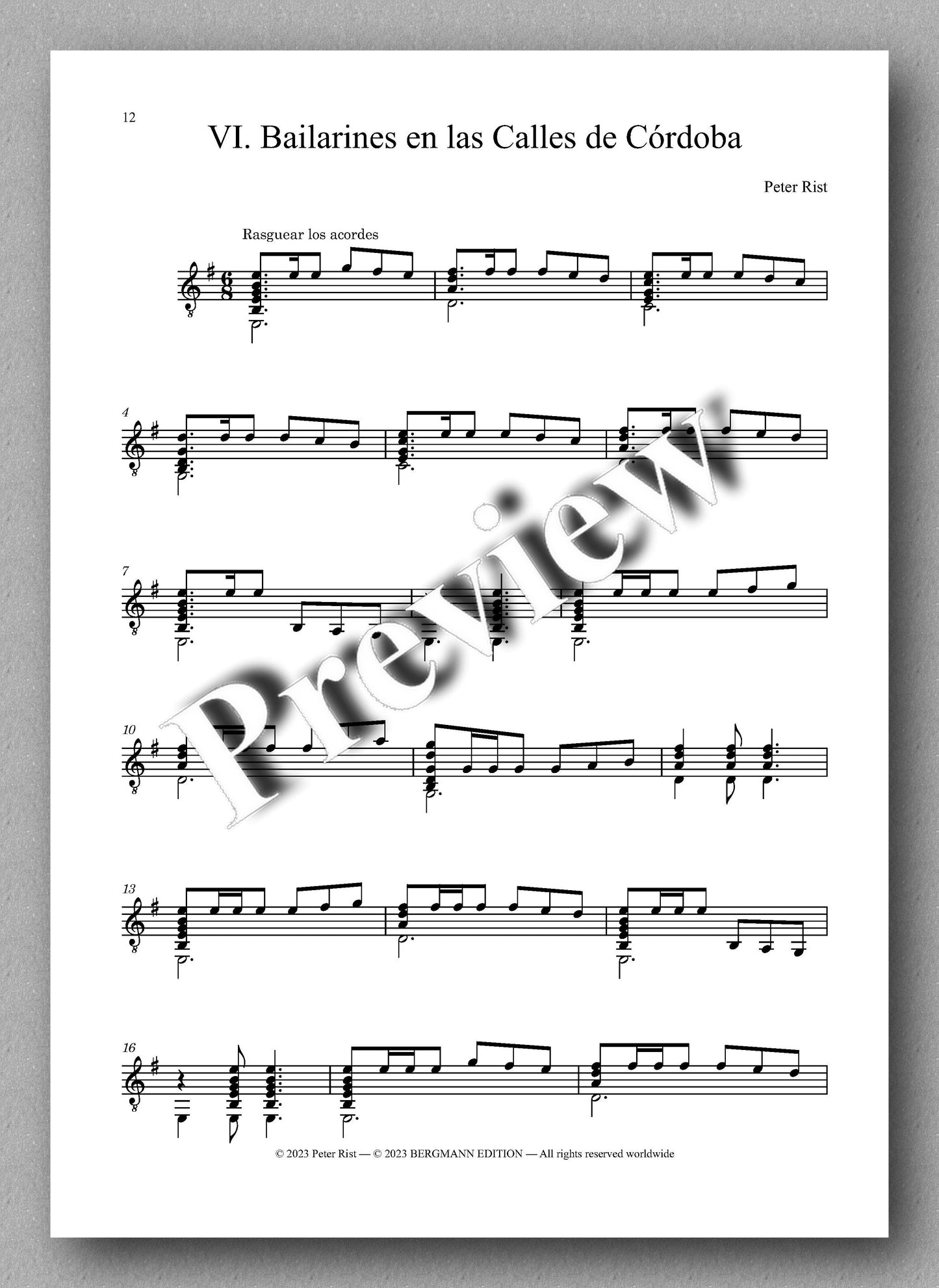 Córdoba by Peter Rist - preview of the music score 6