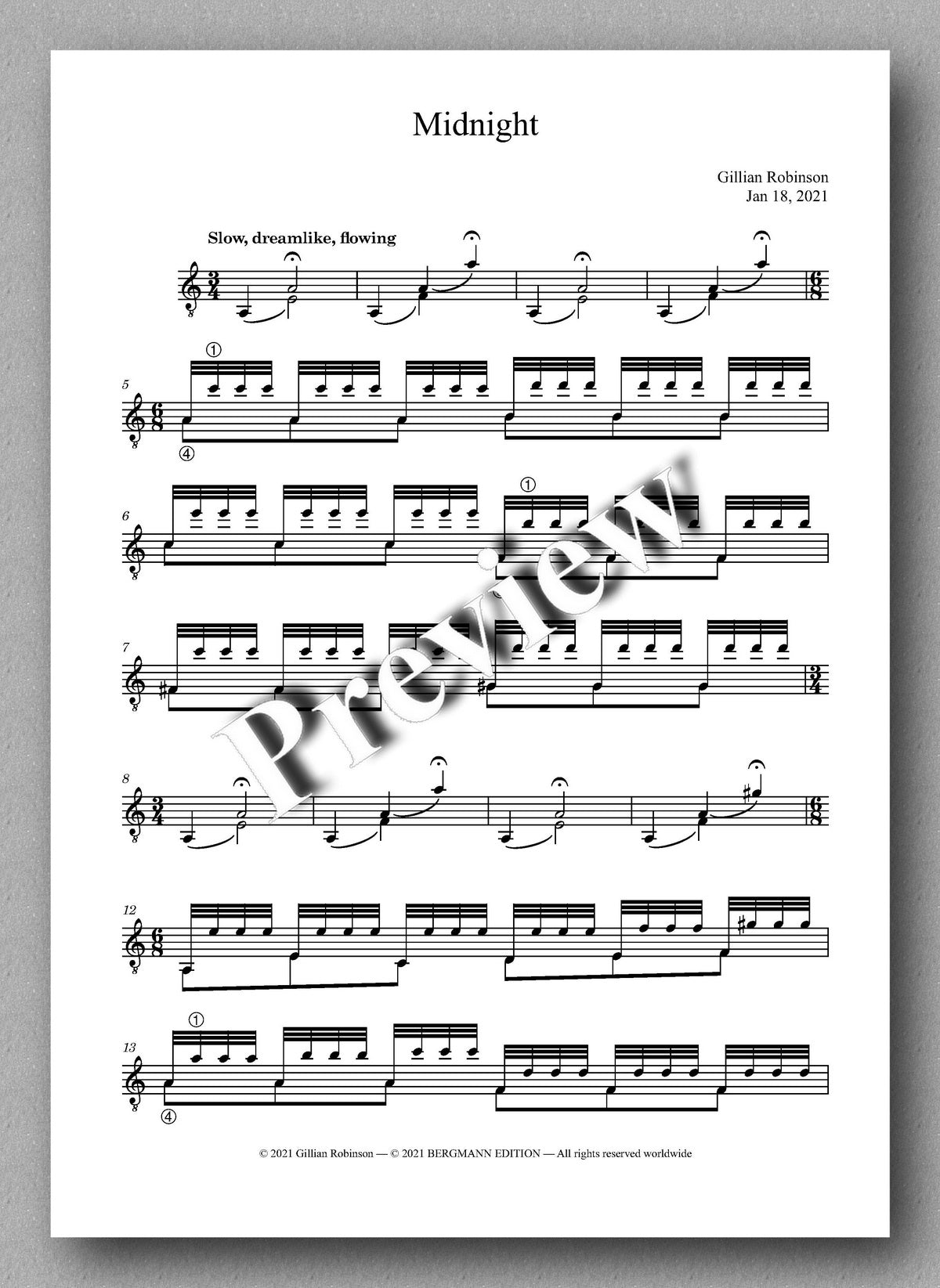Robinson, Compositions in Three Moods - music score 1