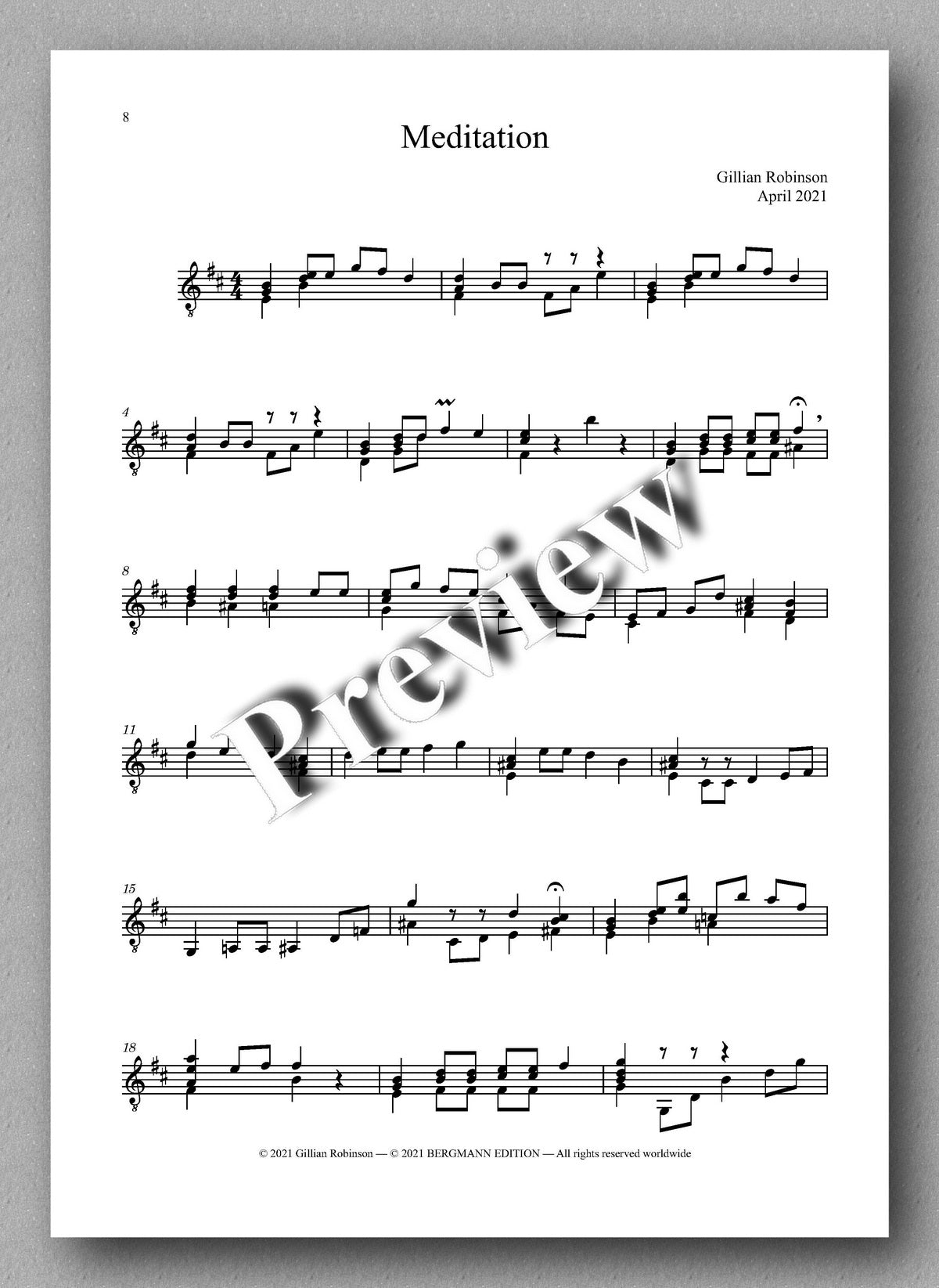 Robinson, Compositions in Three Moods - music score 3