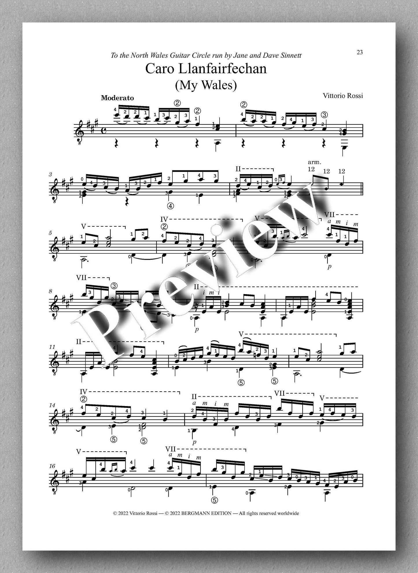 Rossi, Music for the classical guitar dedicated to WALES - 6