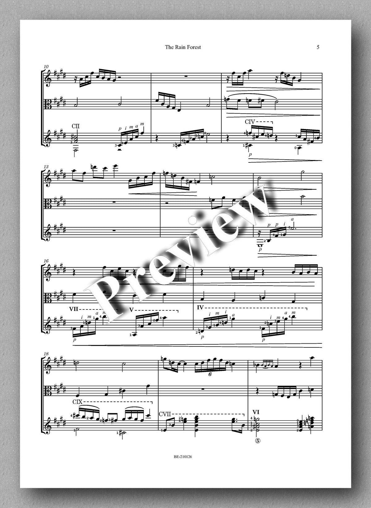 Vittori Rossi, The Rain Forest - music score -2