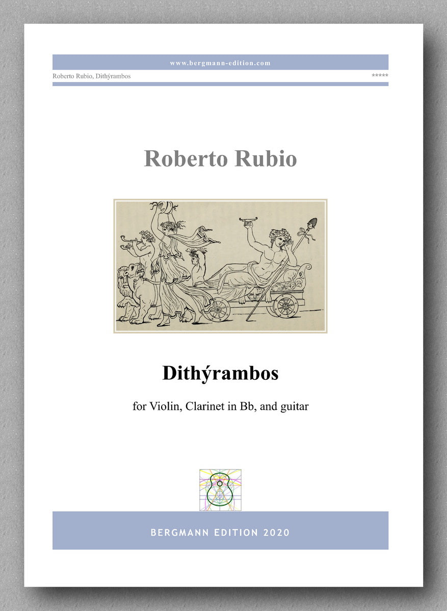 DITHÝRAMBOS for violin, clarinet in Bb, and guitar by Roberto Rubio - preview of the cover