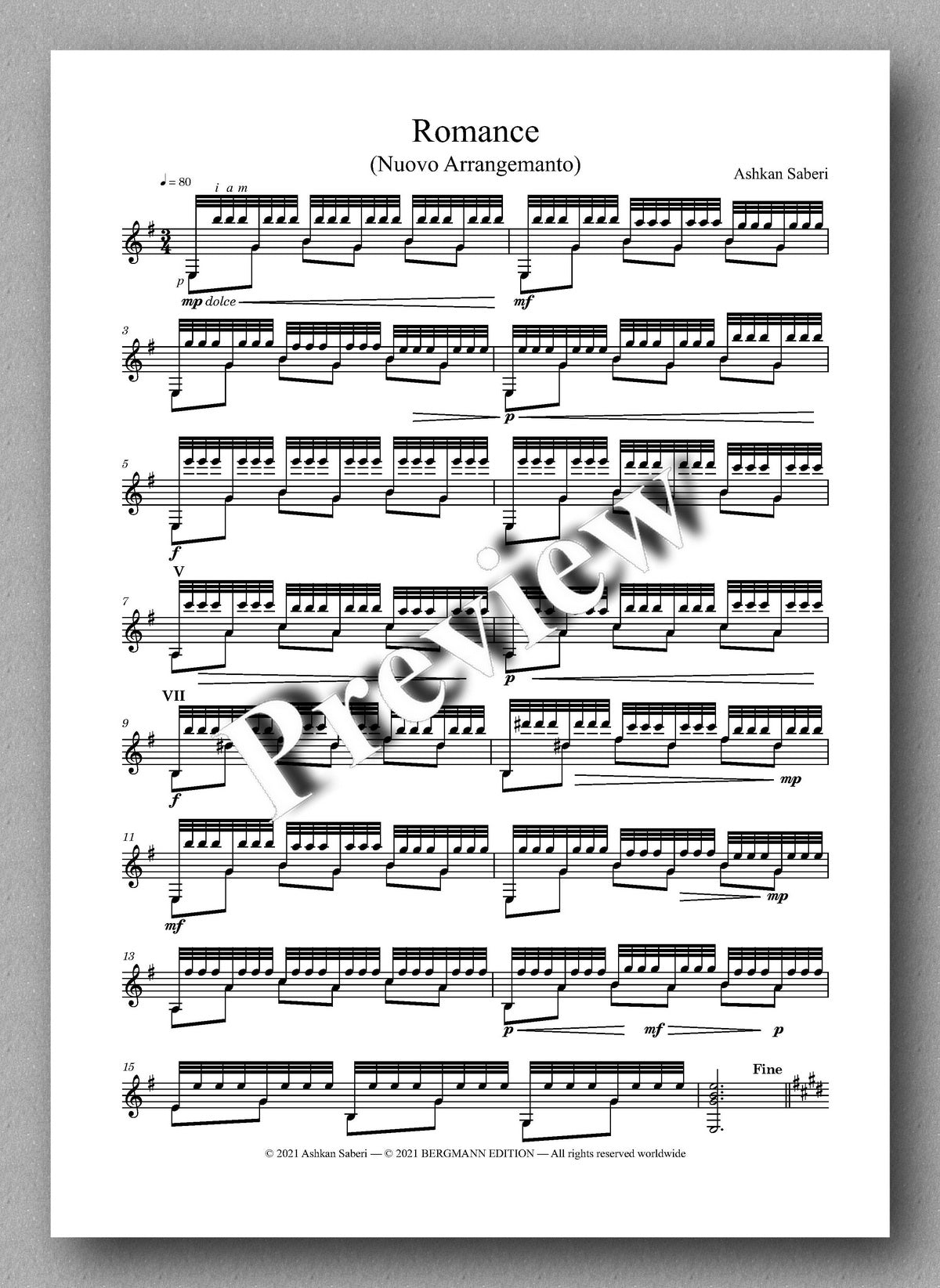 Ashkan Saberi, Romance - music score 1