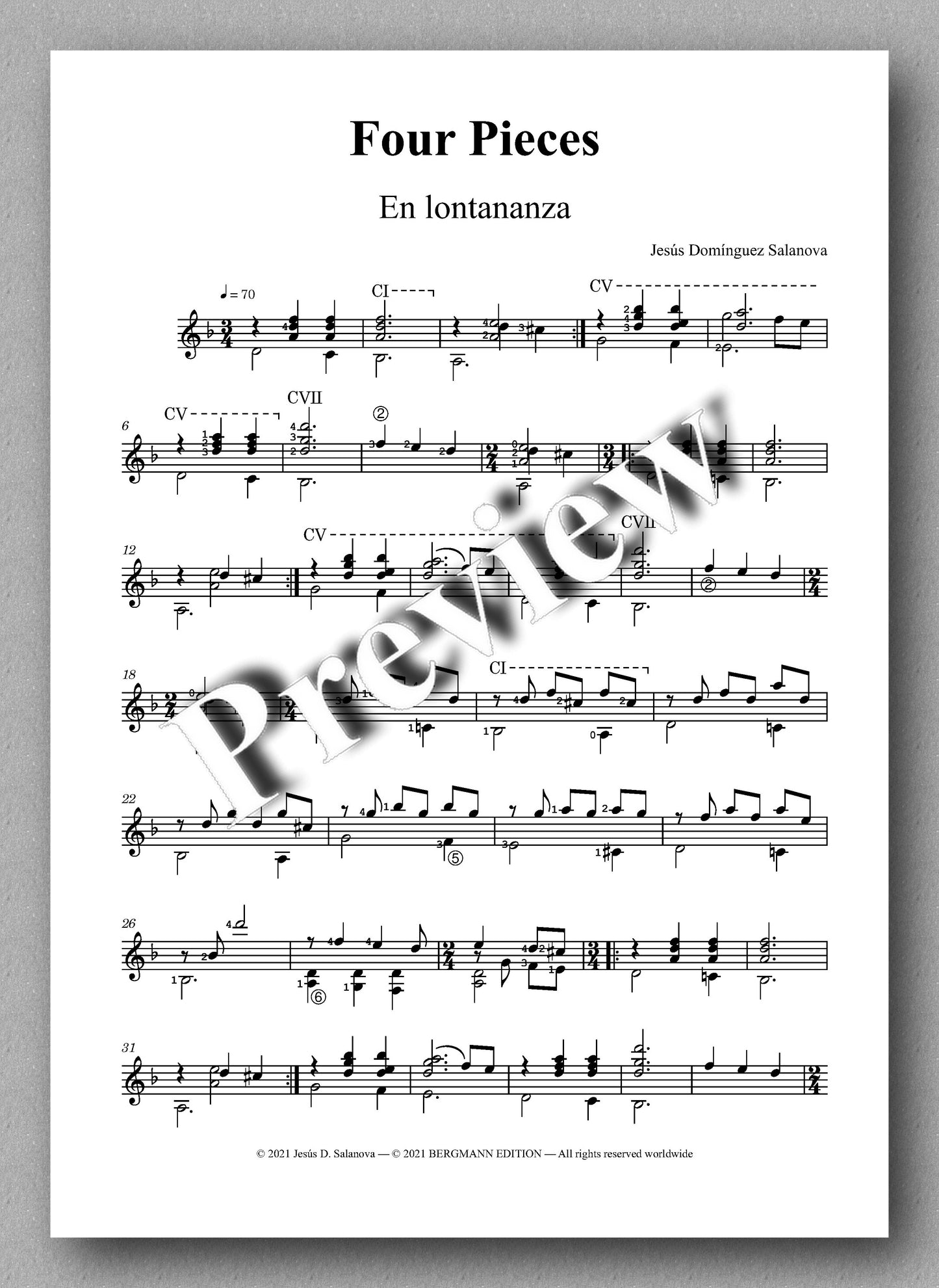 Salanova, Four Pieces - music score 1