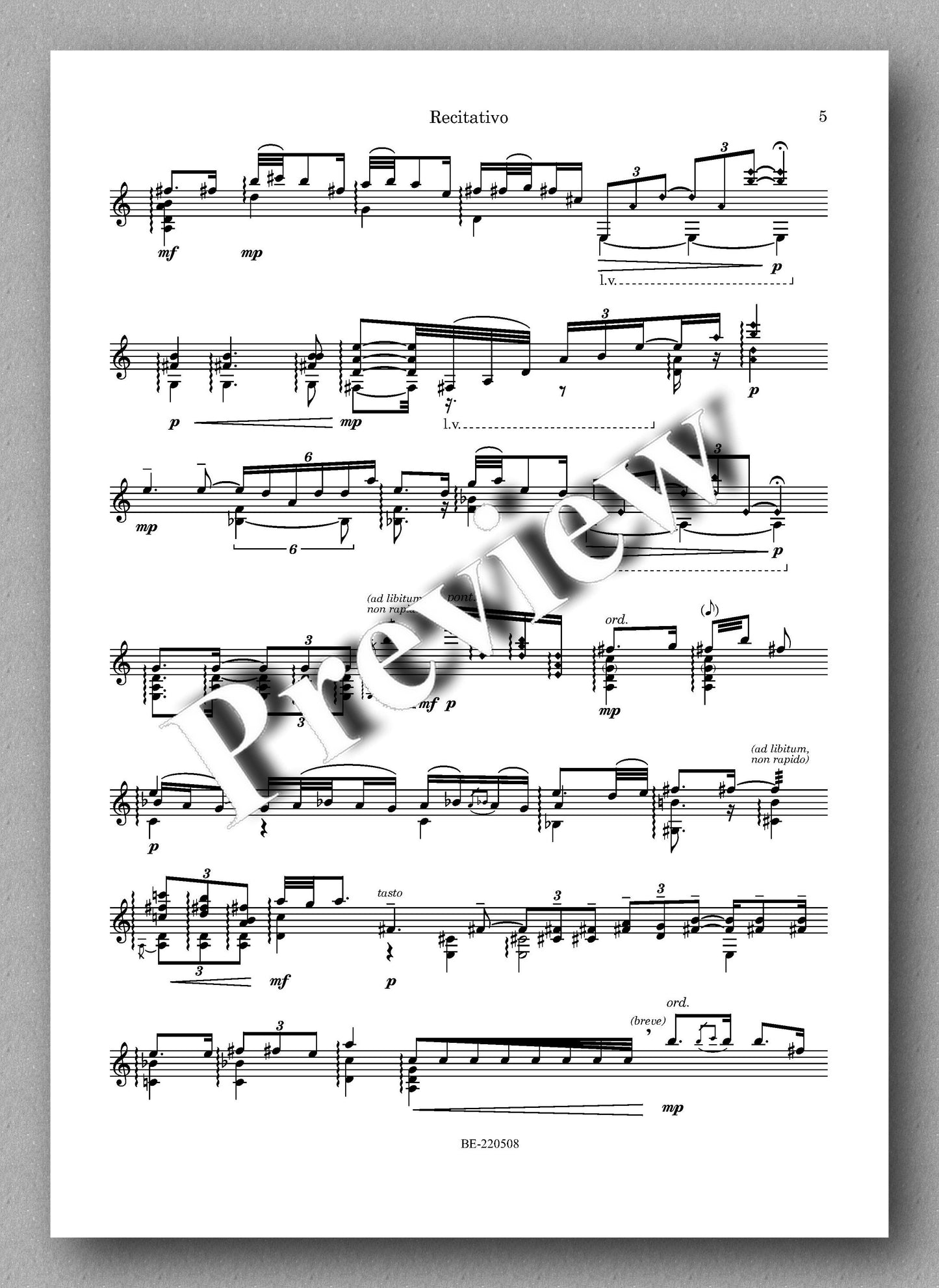 Santoni, Ricitativo - music score 2