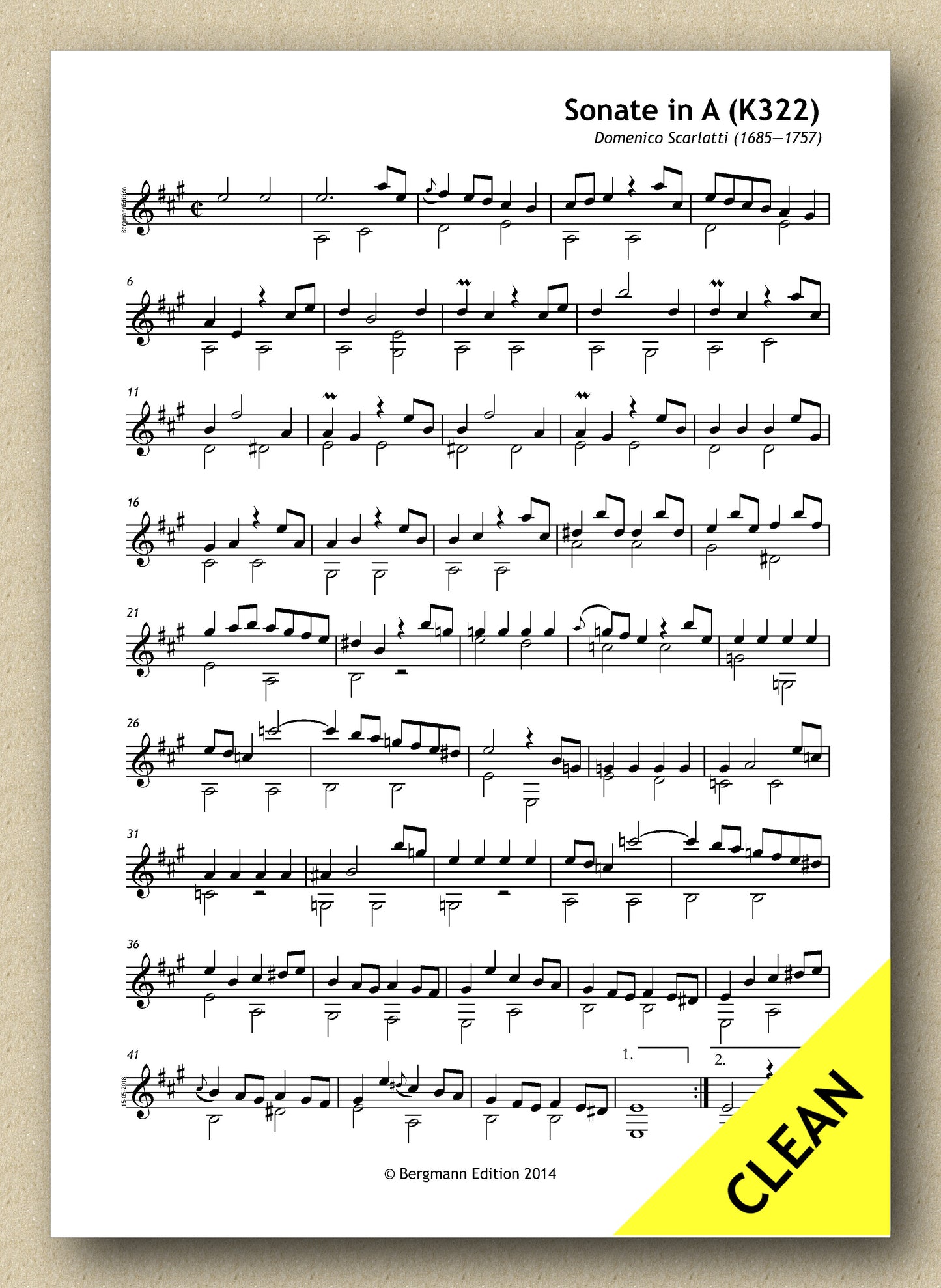 Scarlatti K 322, Sonate in A (pdf)
