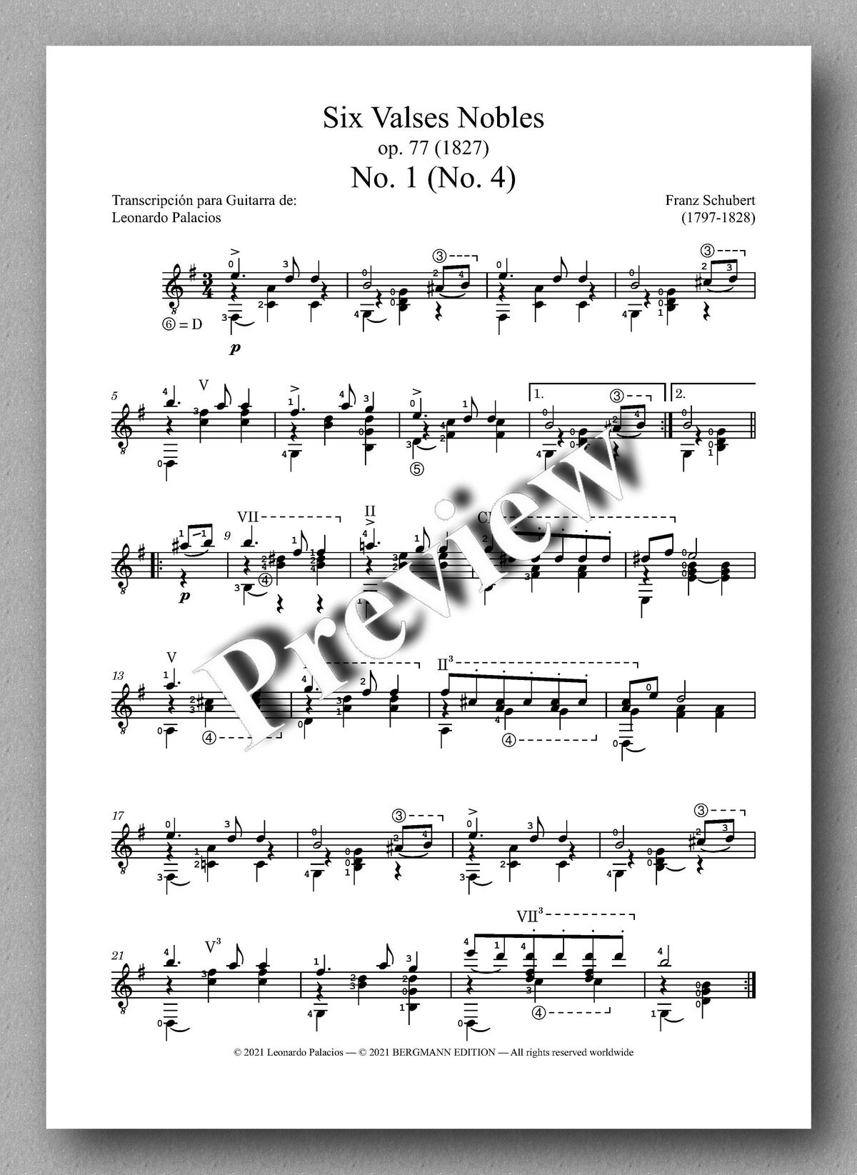 Frantz Schubert, Six Valses Nobles op. 77 - music score 1