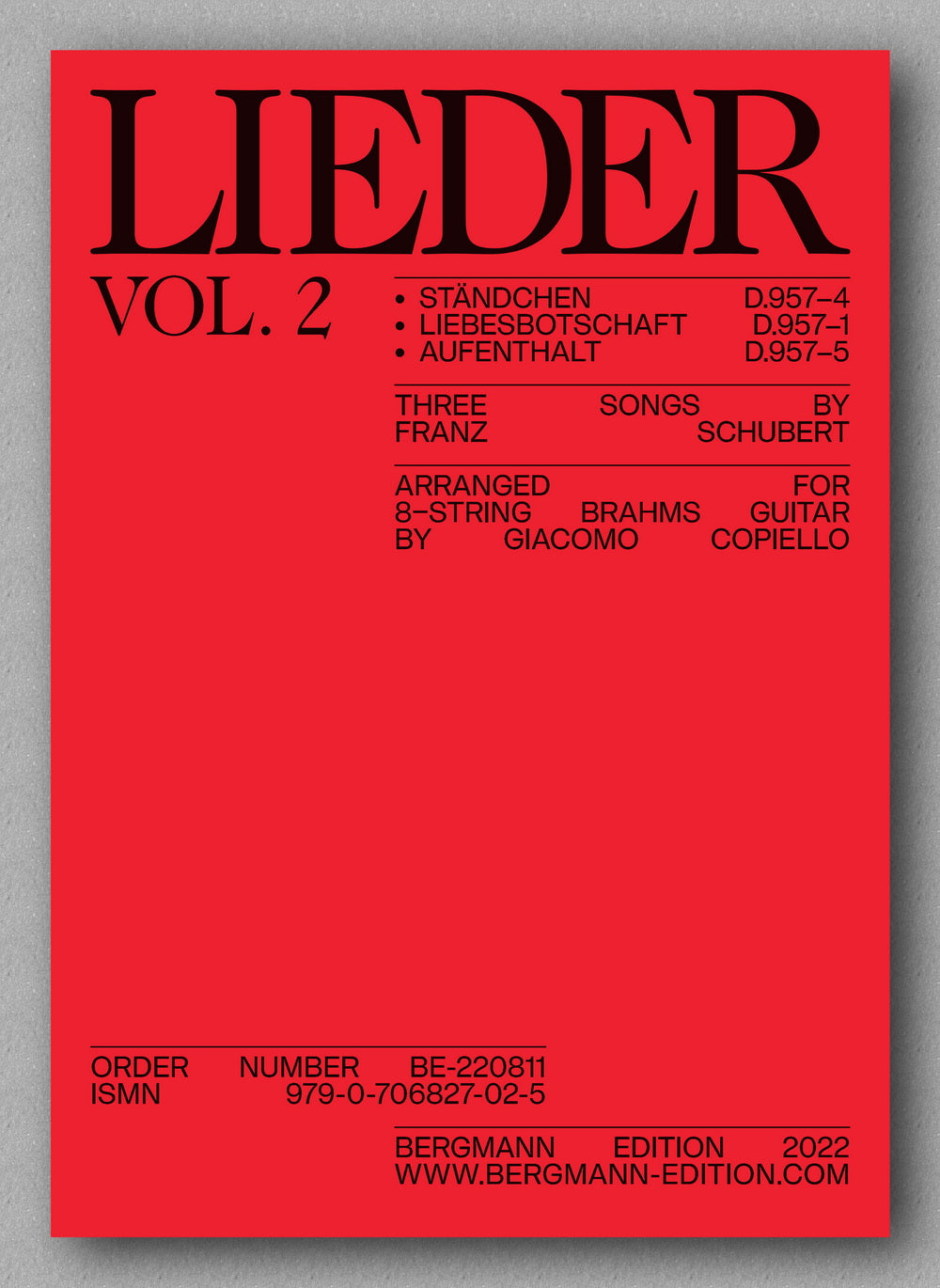 Lieder vol. 2, by Franz Schubert - preview of the cover