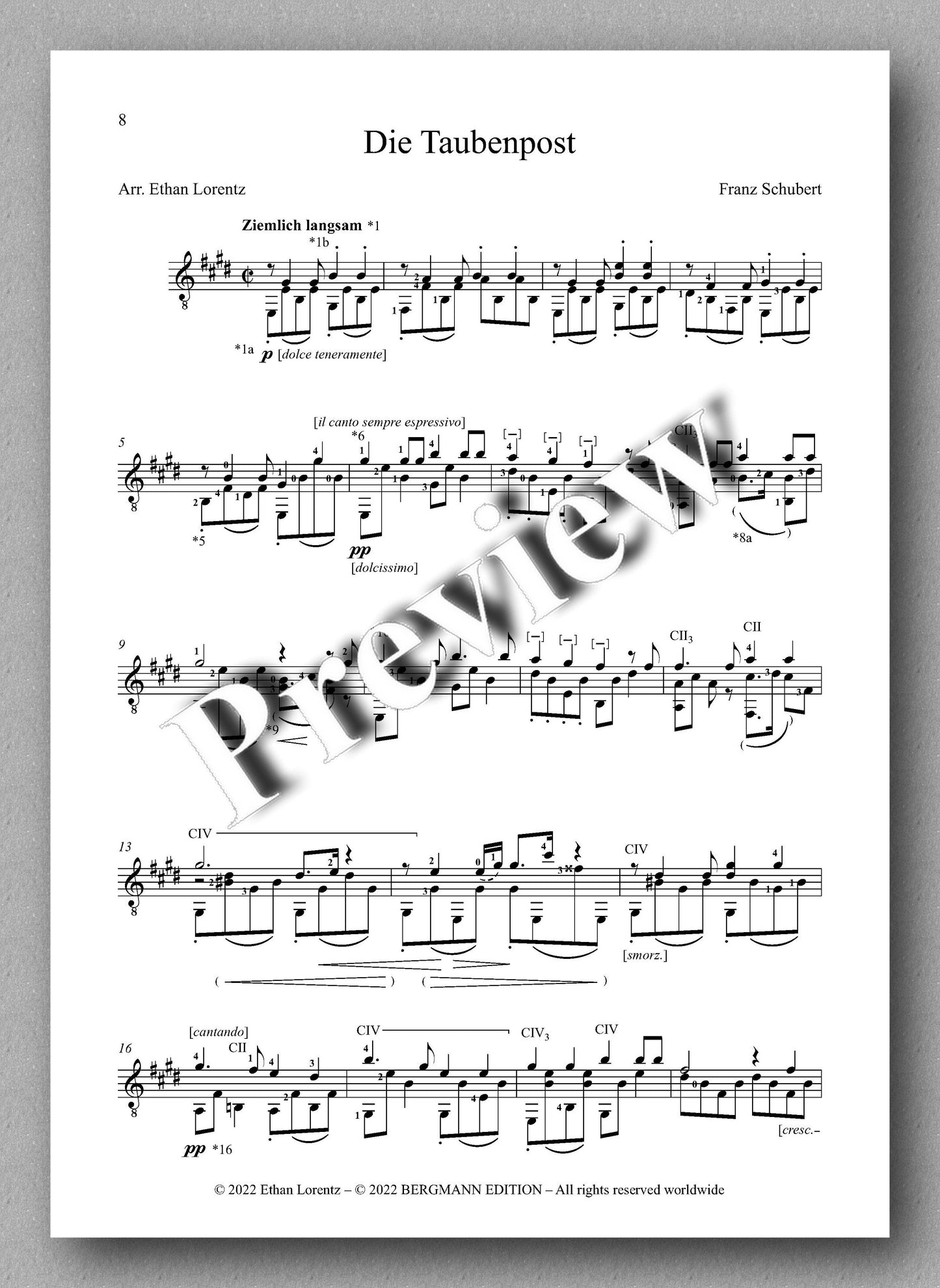 Frantz Schubert, Six Pieces - music score 1