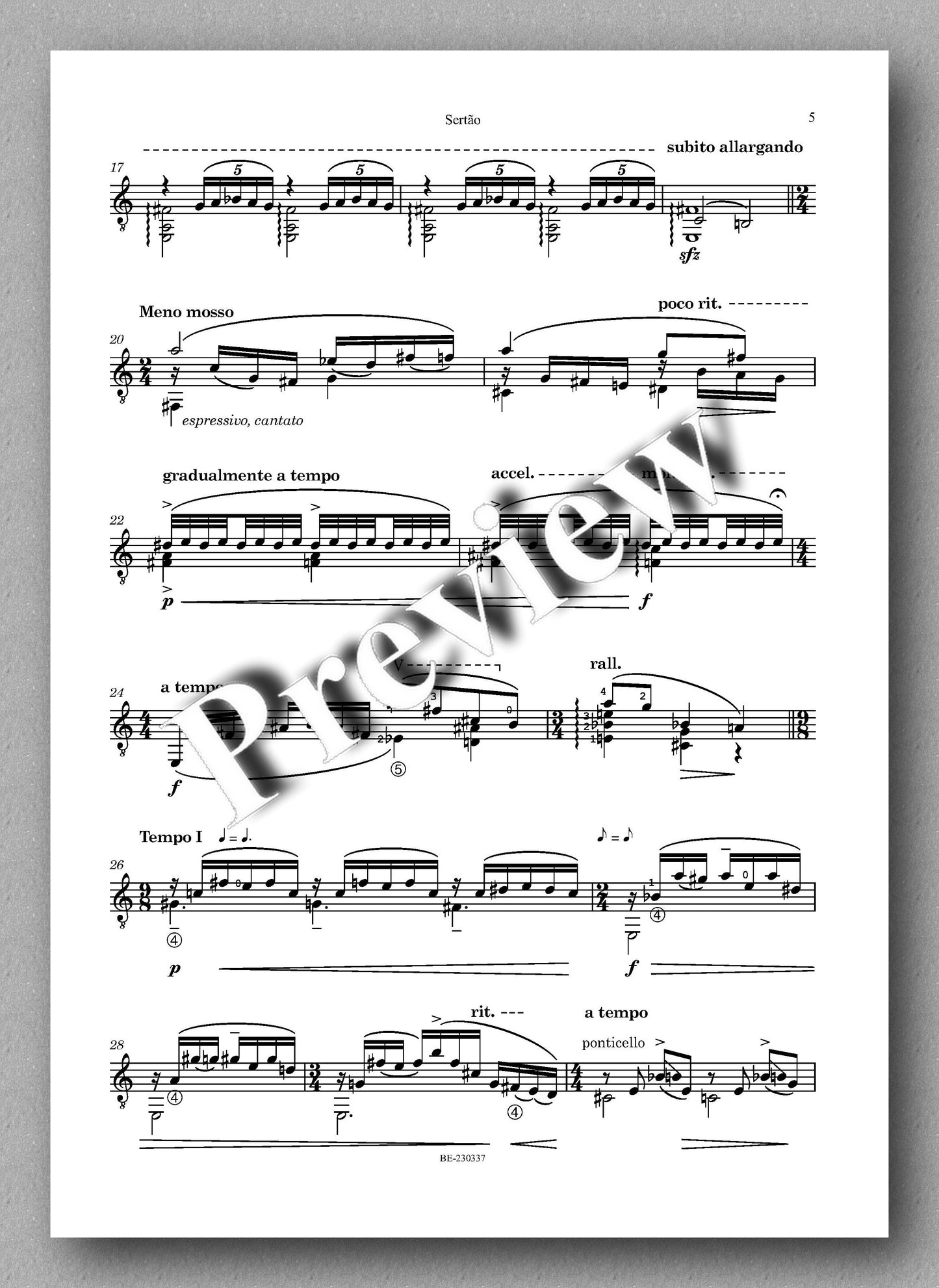 Francesco Sgambati, Sertão - preview of the music score 2