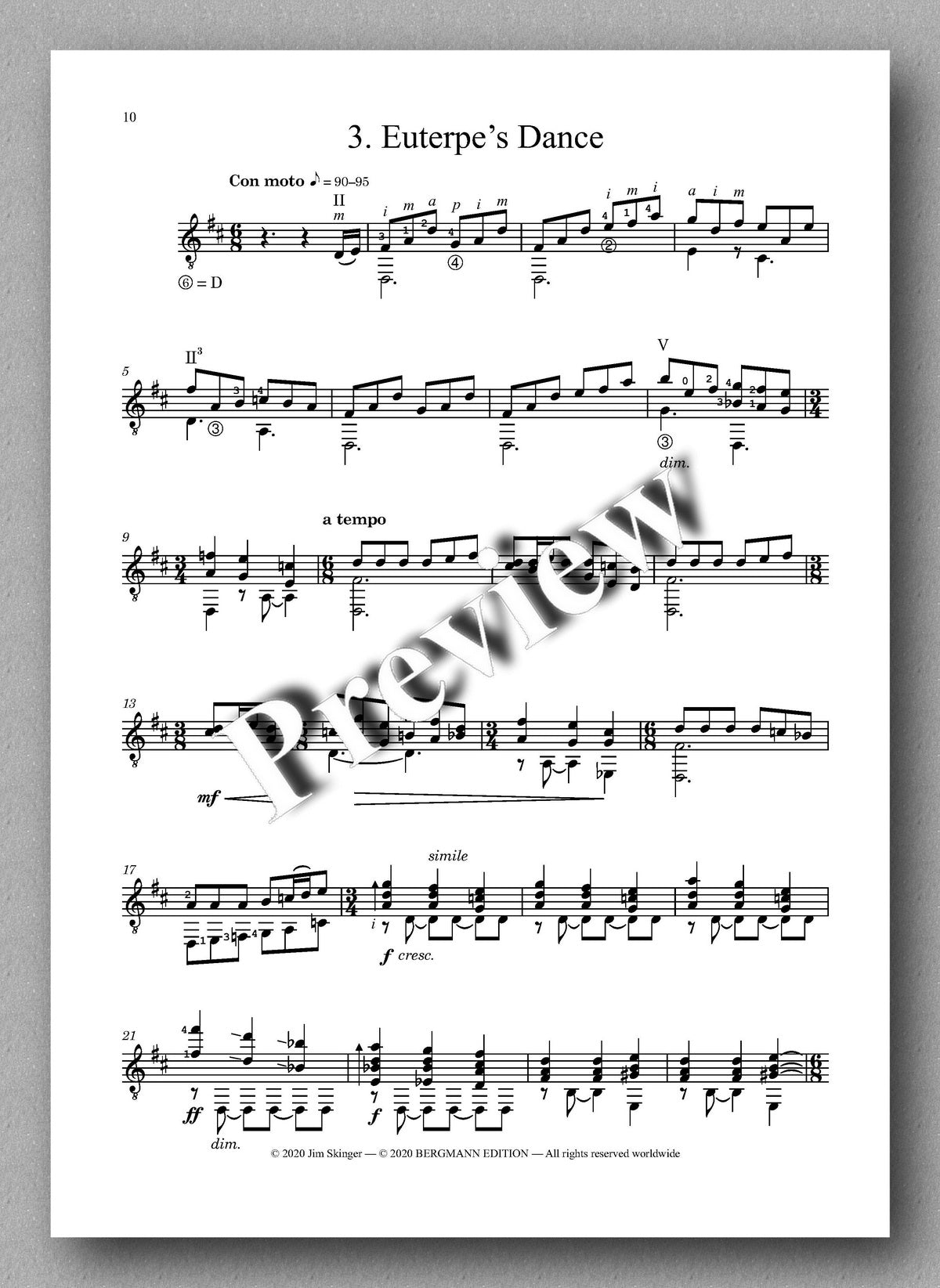 Jim Skinger, In Euterpe’s Light - preview of the music score 3