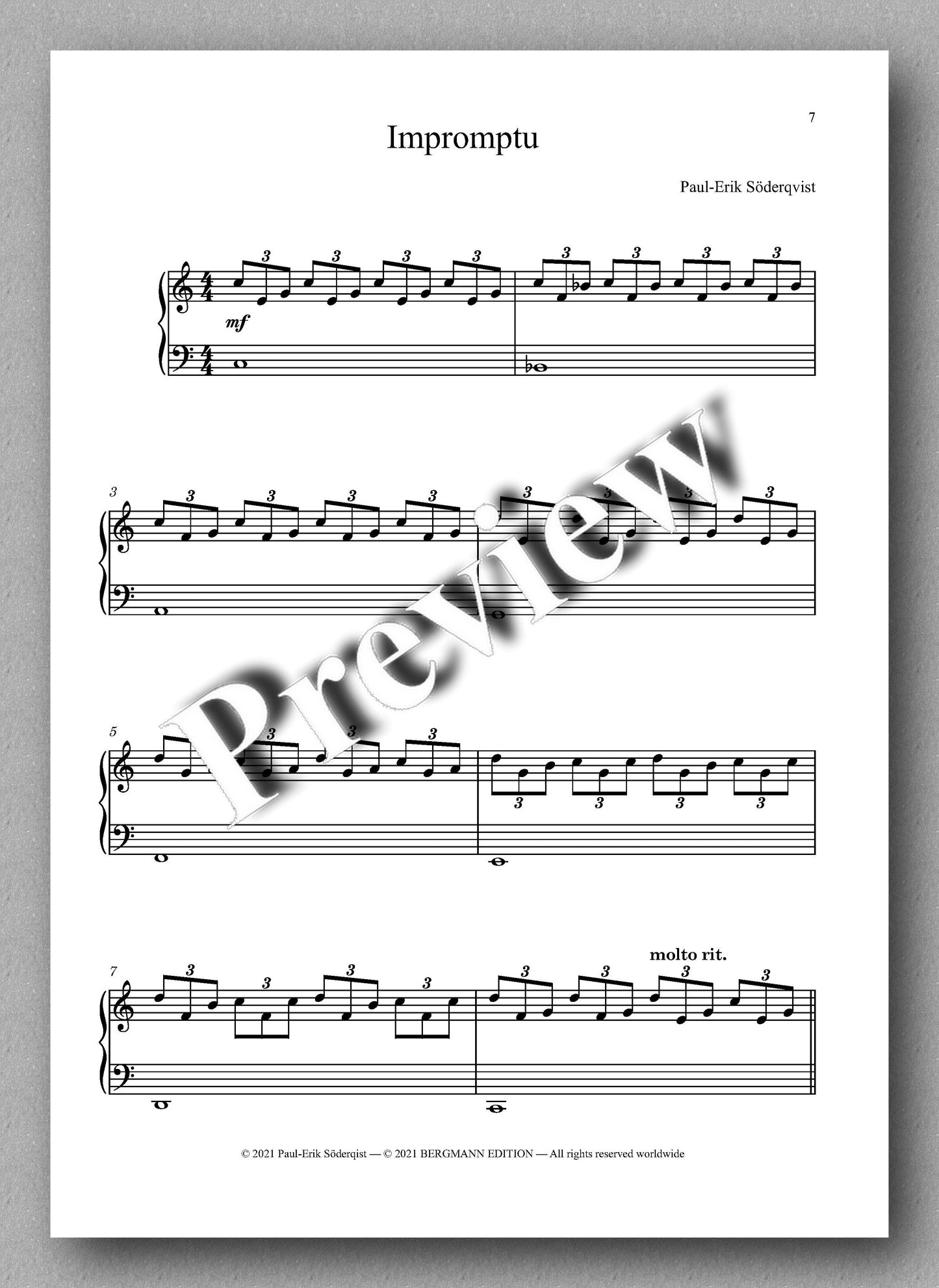 Söderqist, Impromptu - score