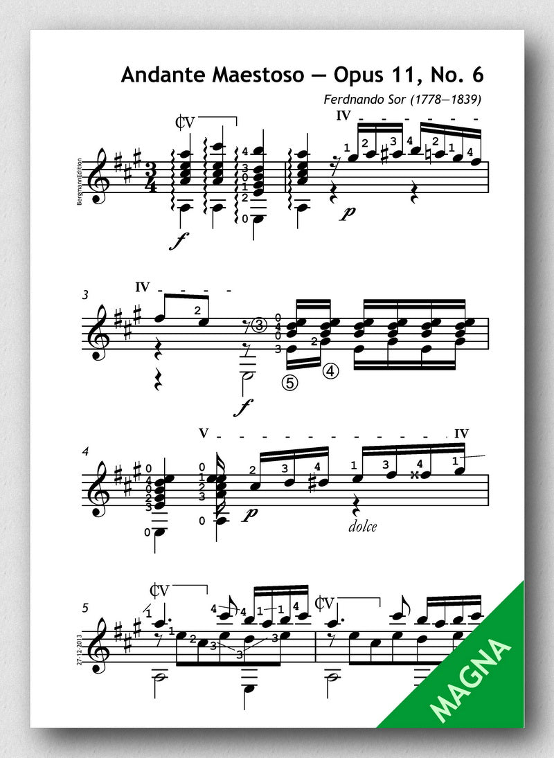 Sor Op. 11 No. 6 - Andante Maestoso