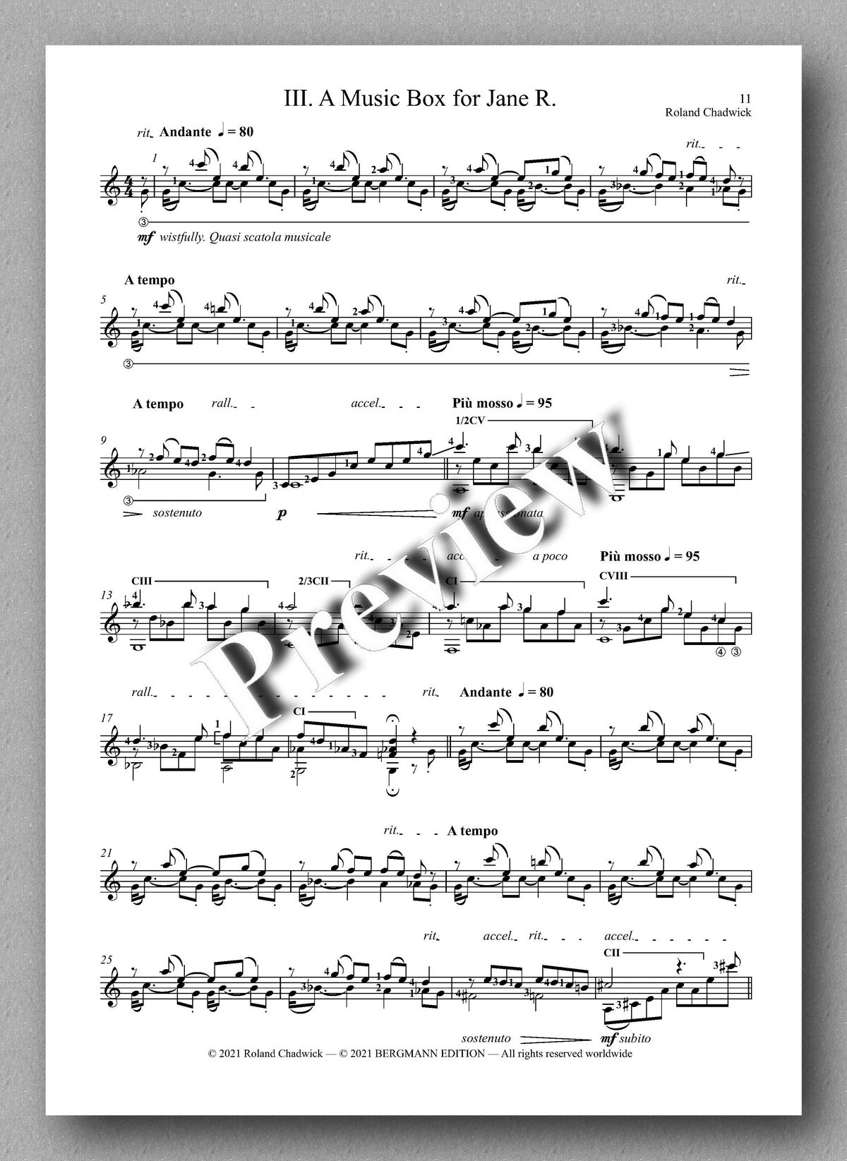Chadwick, The Palm Court Romantics - music score 3