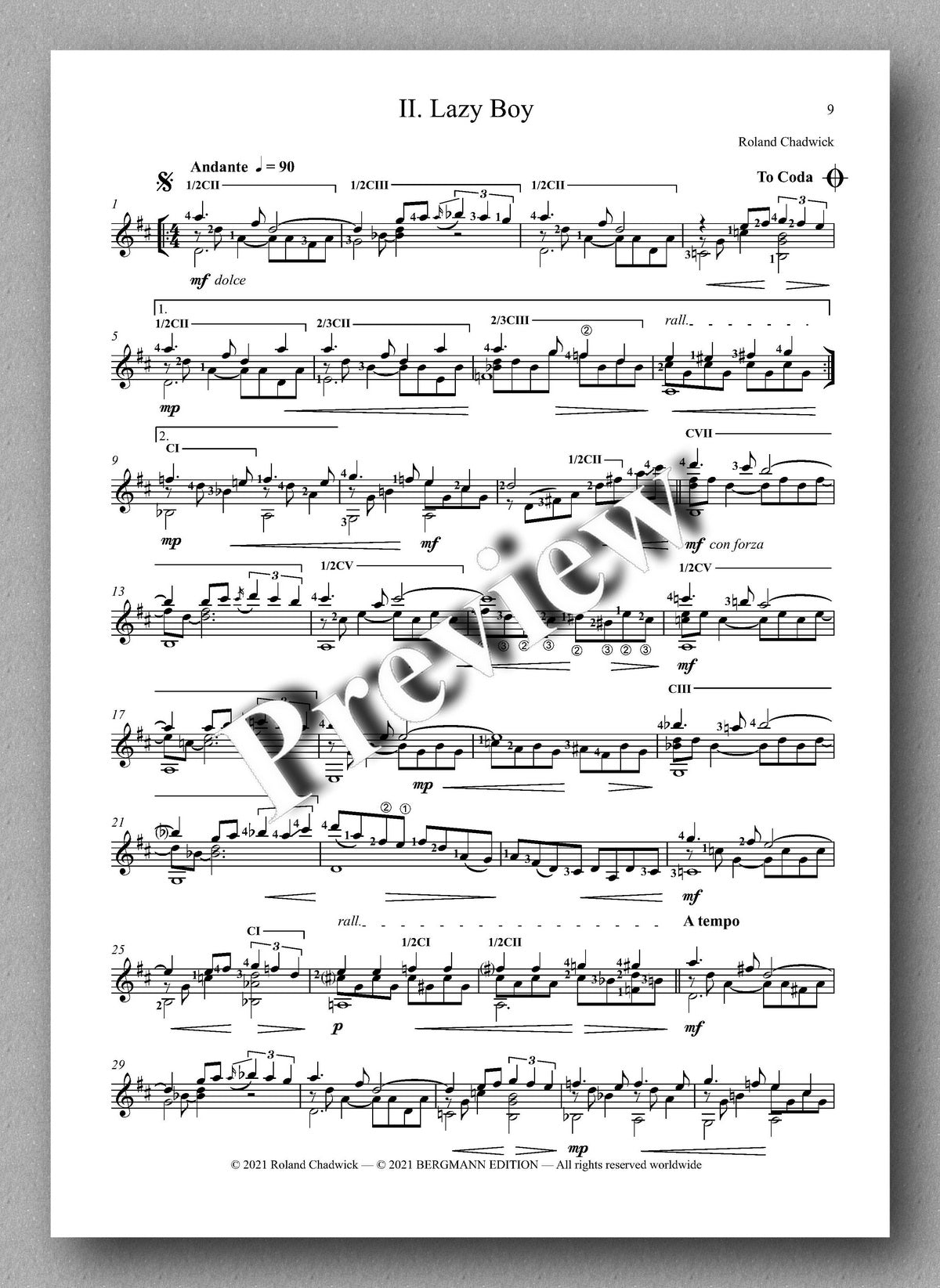 Chadwick, The Palm Court Romantics - music score 2