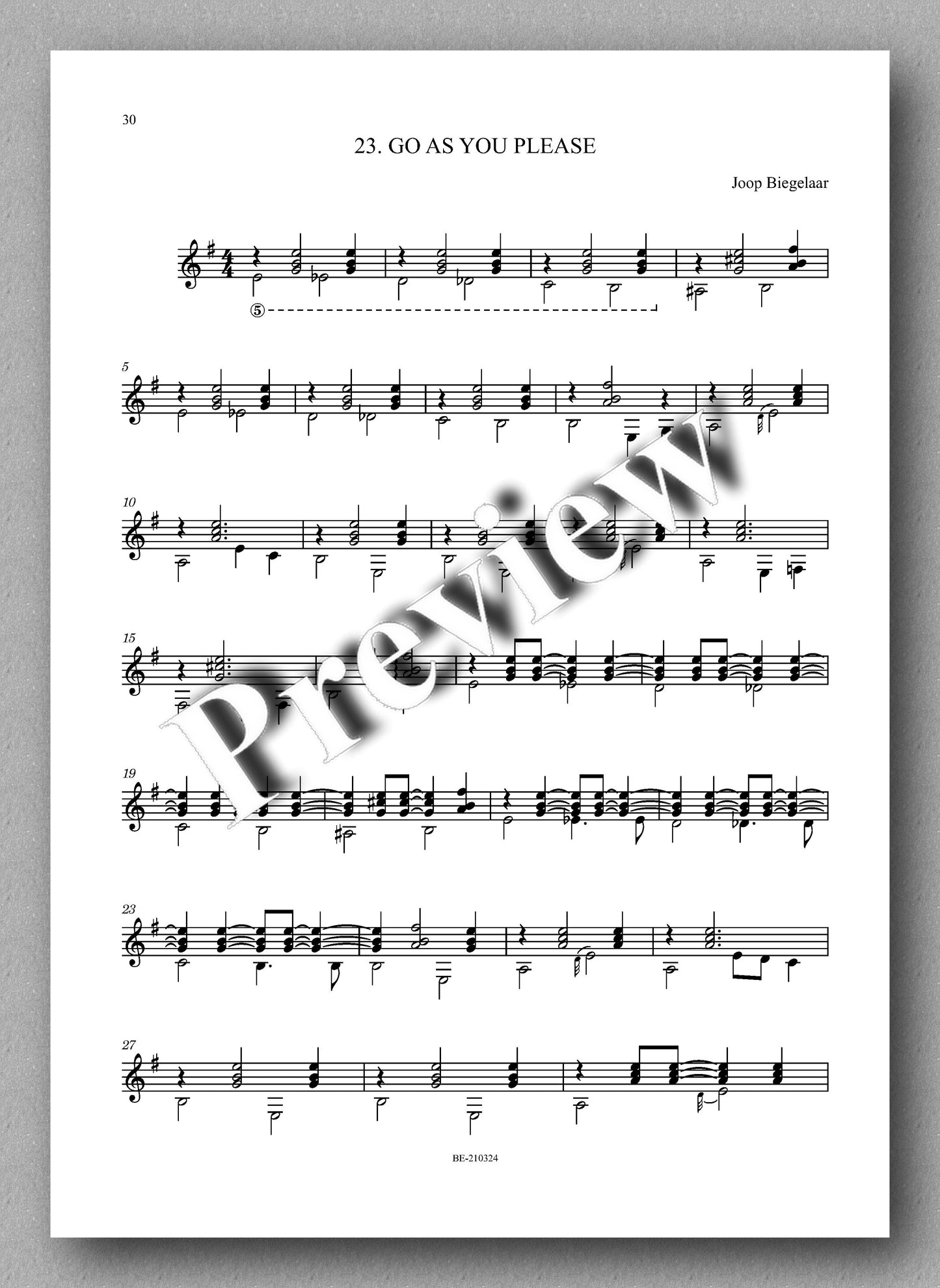 Biegelaar, To My Heart's Content - Music score 4