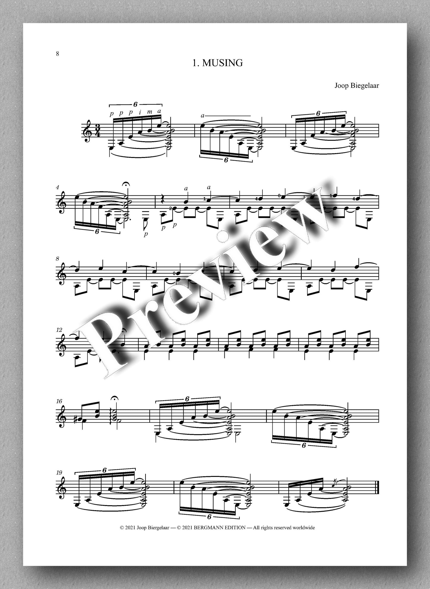 Biegelaar, To My Heart's Content - Music score 1