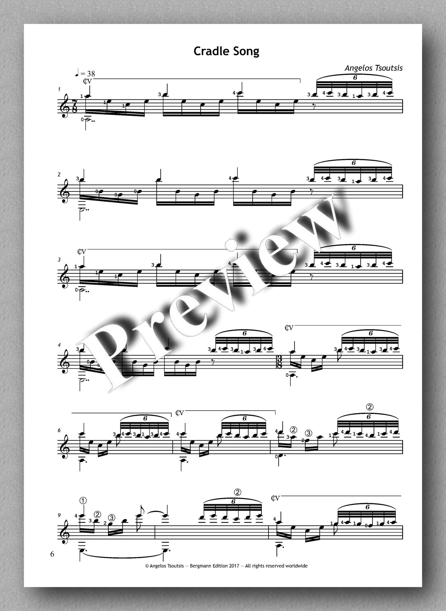 Tsoutsis, Manuscript for guitar in Antique Style - music score 3