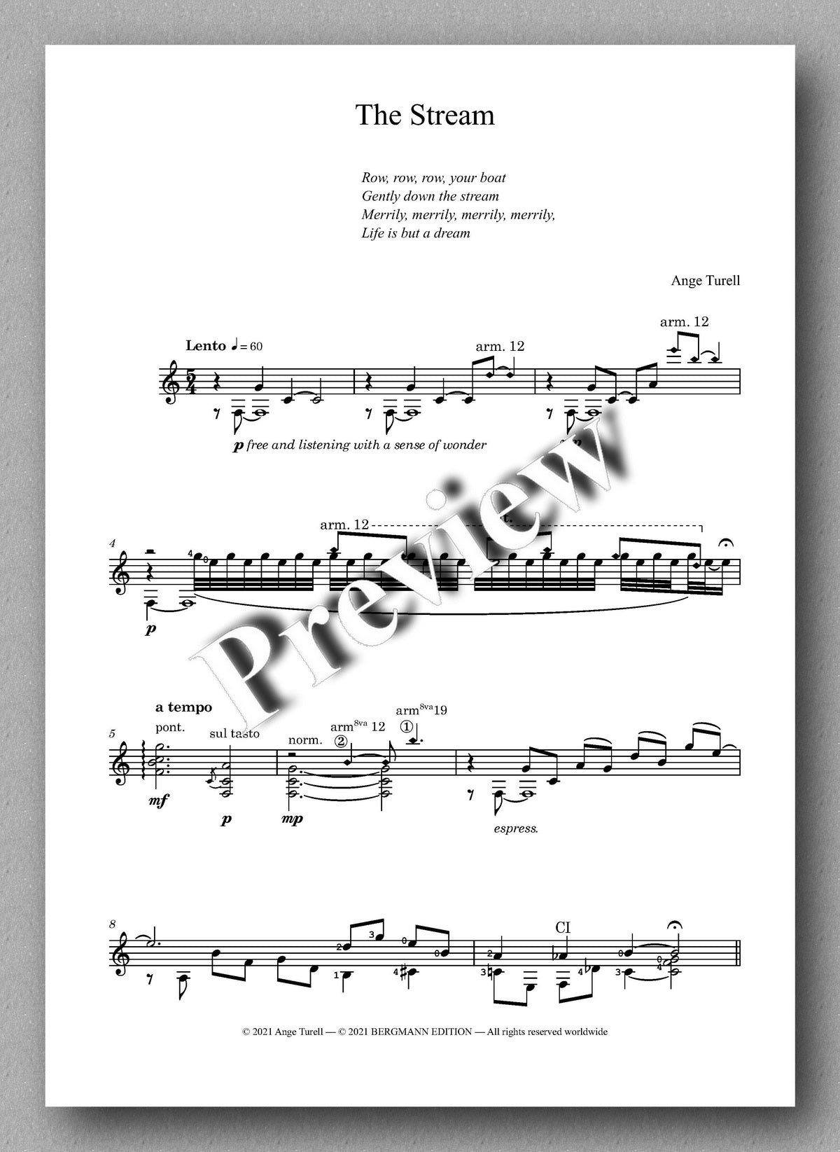 Turell, The Stream - music score 1