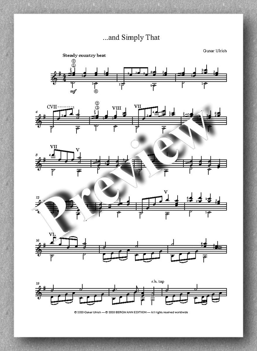 Gunar Ulrich, A Handful of Small Guitar Pieces - preview of the music score 1