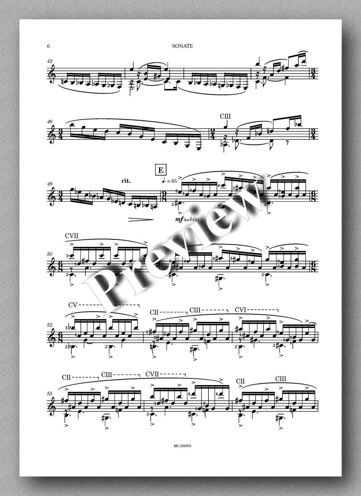 Sonate by Christian Vasseur - preview of the the music score 3