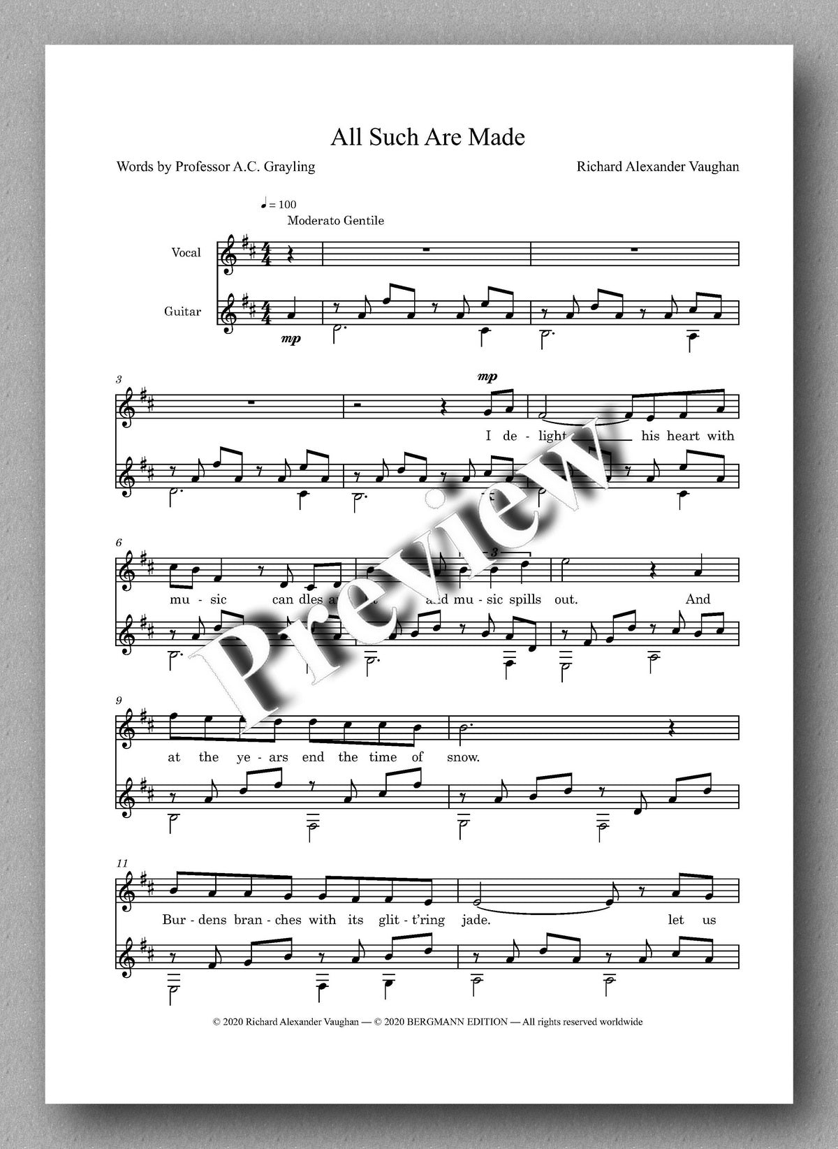 All Such Are Made by Richard Vaughan - preview of the full score 1