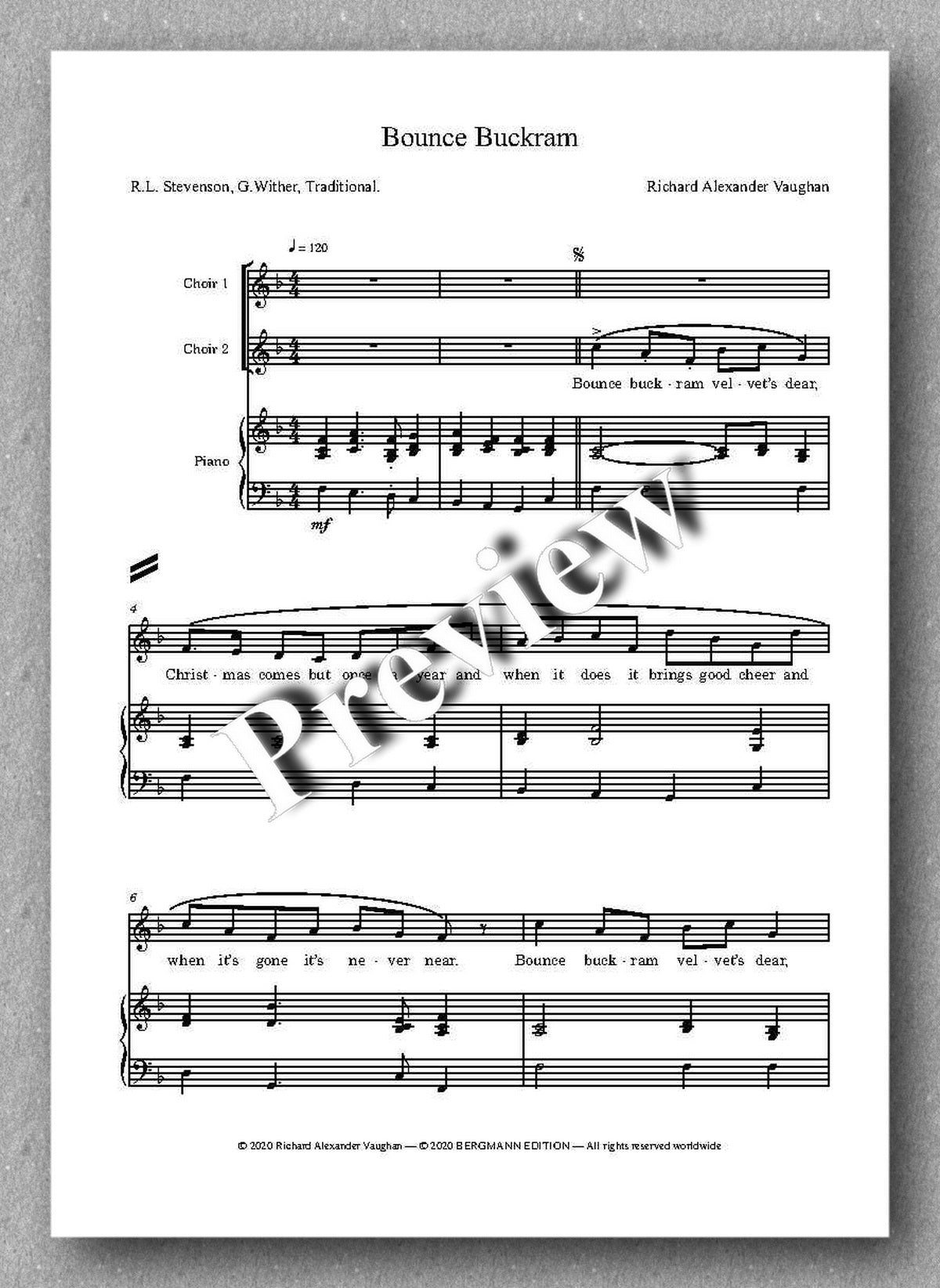 Vaughan - Bounce Buckram - music score 1